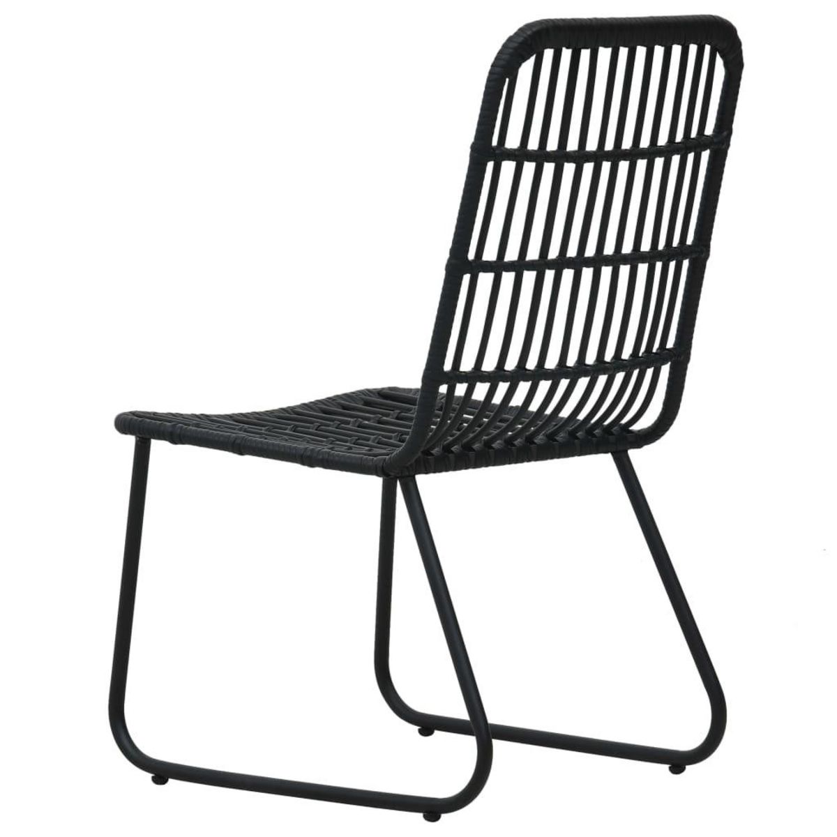 VIDAXL Chaises de jardin lot de 2 Resine tressee Noir