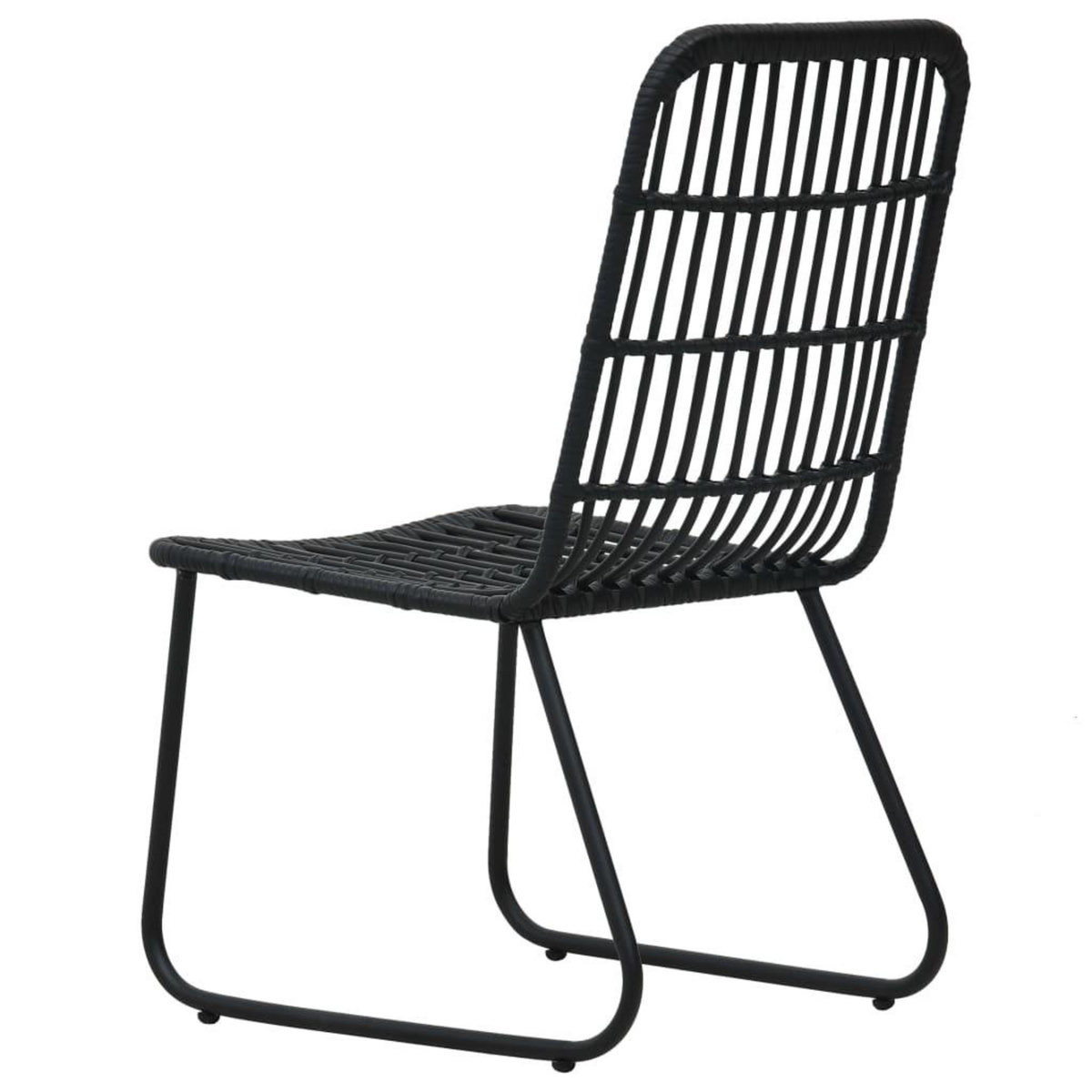 VIDAXL Chaises de jardin lot de 2 Resine tressee Noir