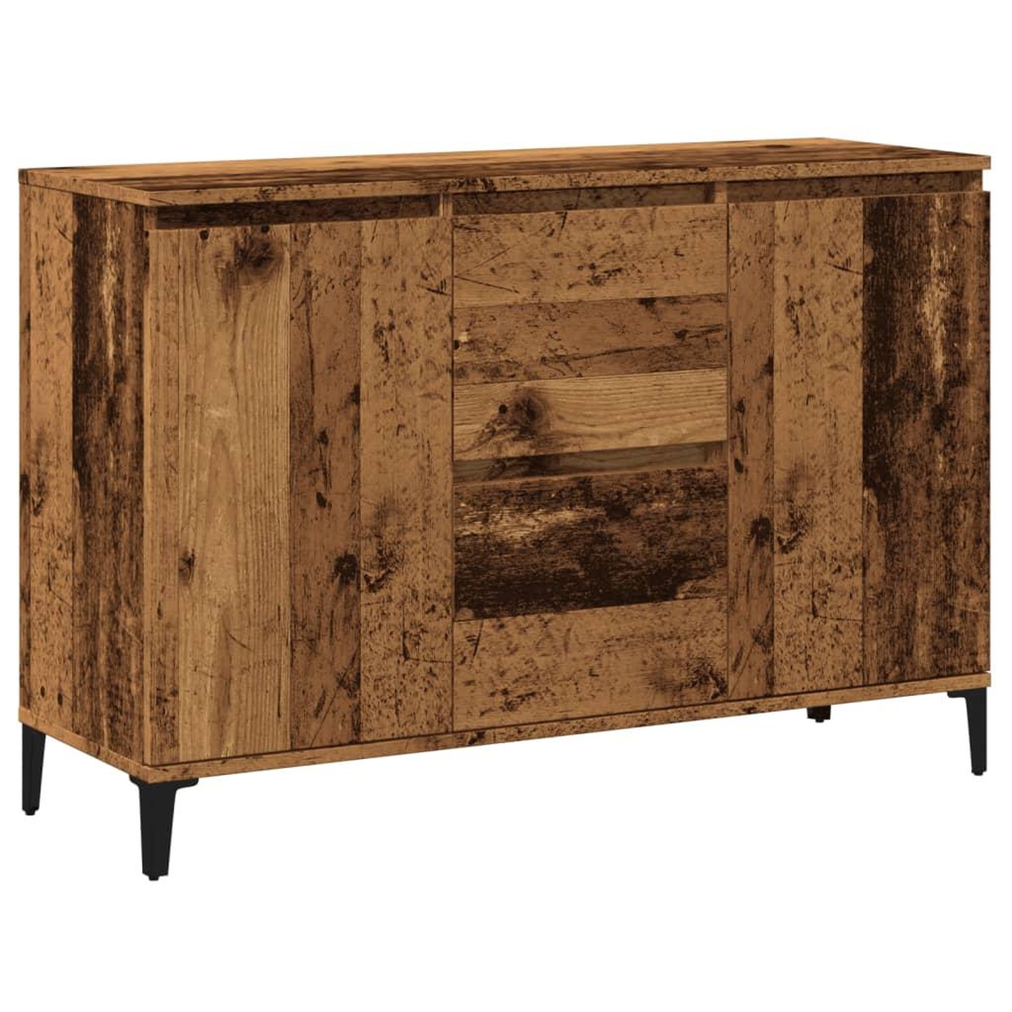 Voir la diapositive 2 : VIDAXL Buffet vieux bois 102x35x70 cm bois d'ingenierie