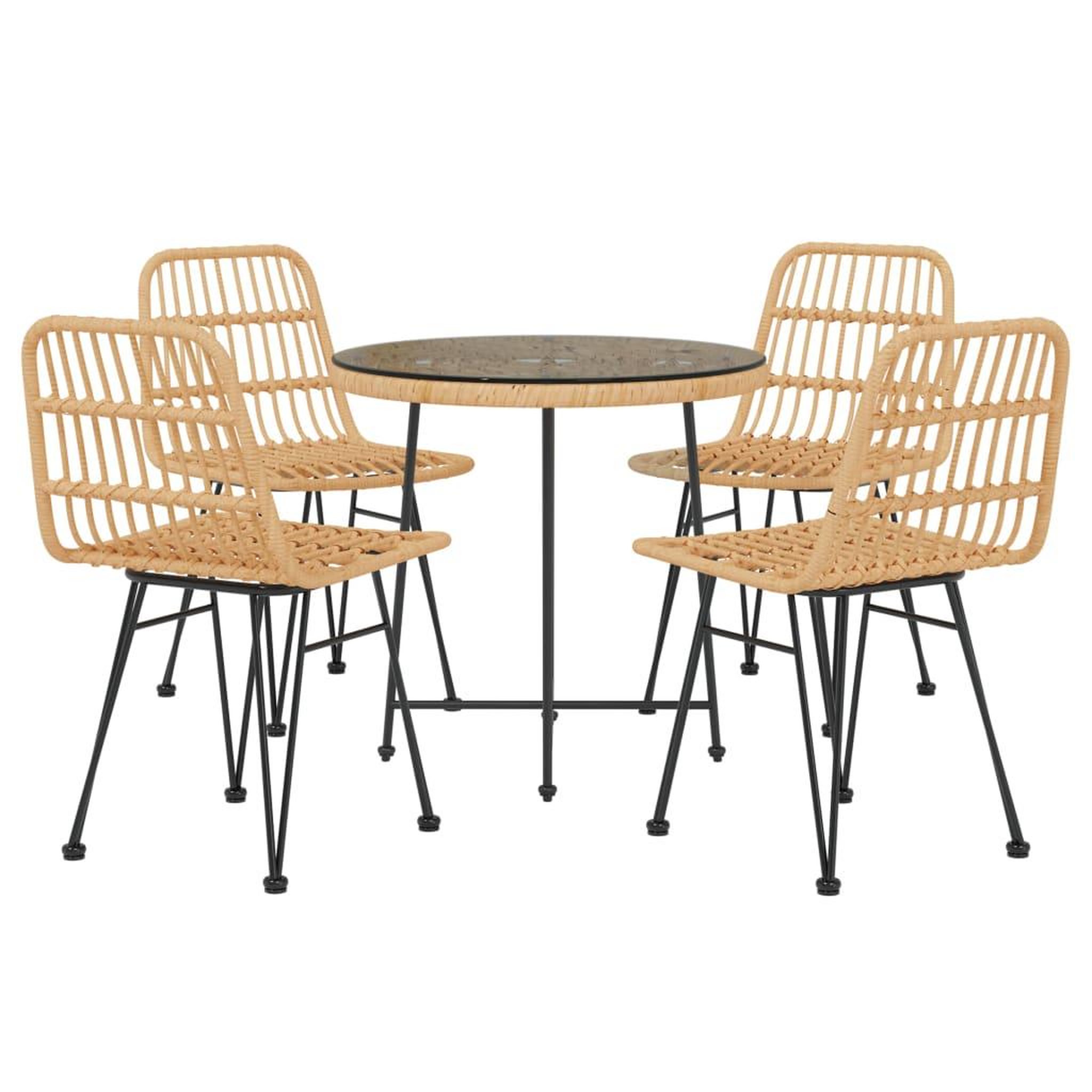 Voir la diapositive 3 : VIDAXL Ensemble a manger de jardin 5pcs Resine tressee