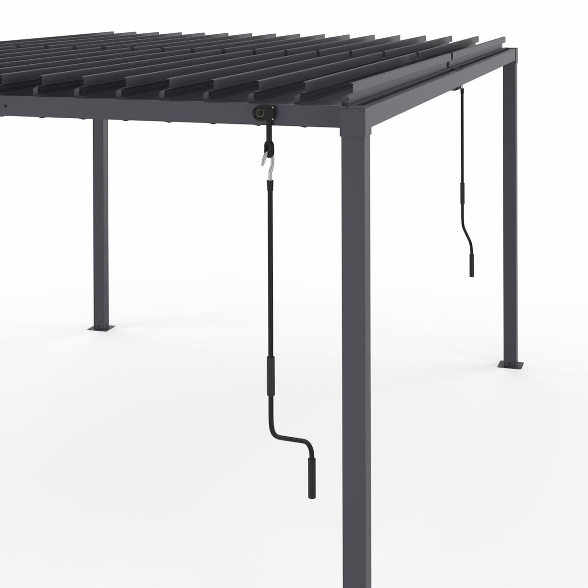 ID MARKET Pergola bioclimatique lames orientables acier 3x4 M gris anthracite