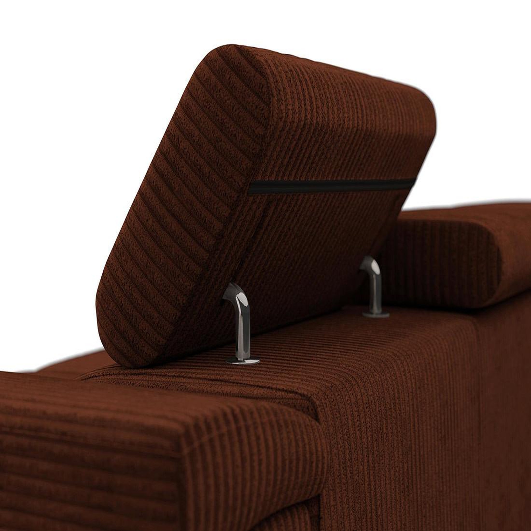 Voir la diapositive 5 : BEST MOBILIER Pablo - canapé droit 2 places avec têtières ajustables - en velours côtelé