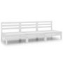 Voir la diapositive 2 : VIDAXL Salon de jardin 3 pcs Blanc Bois de pin massif