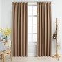 Voir la diapositive 1 : VIDAXL Rideaux occultants avec crochets 2 pcs Taupe 140x225 cm