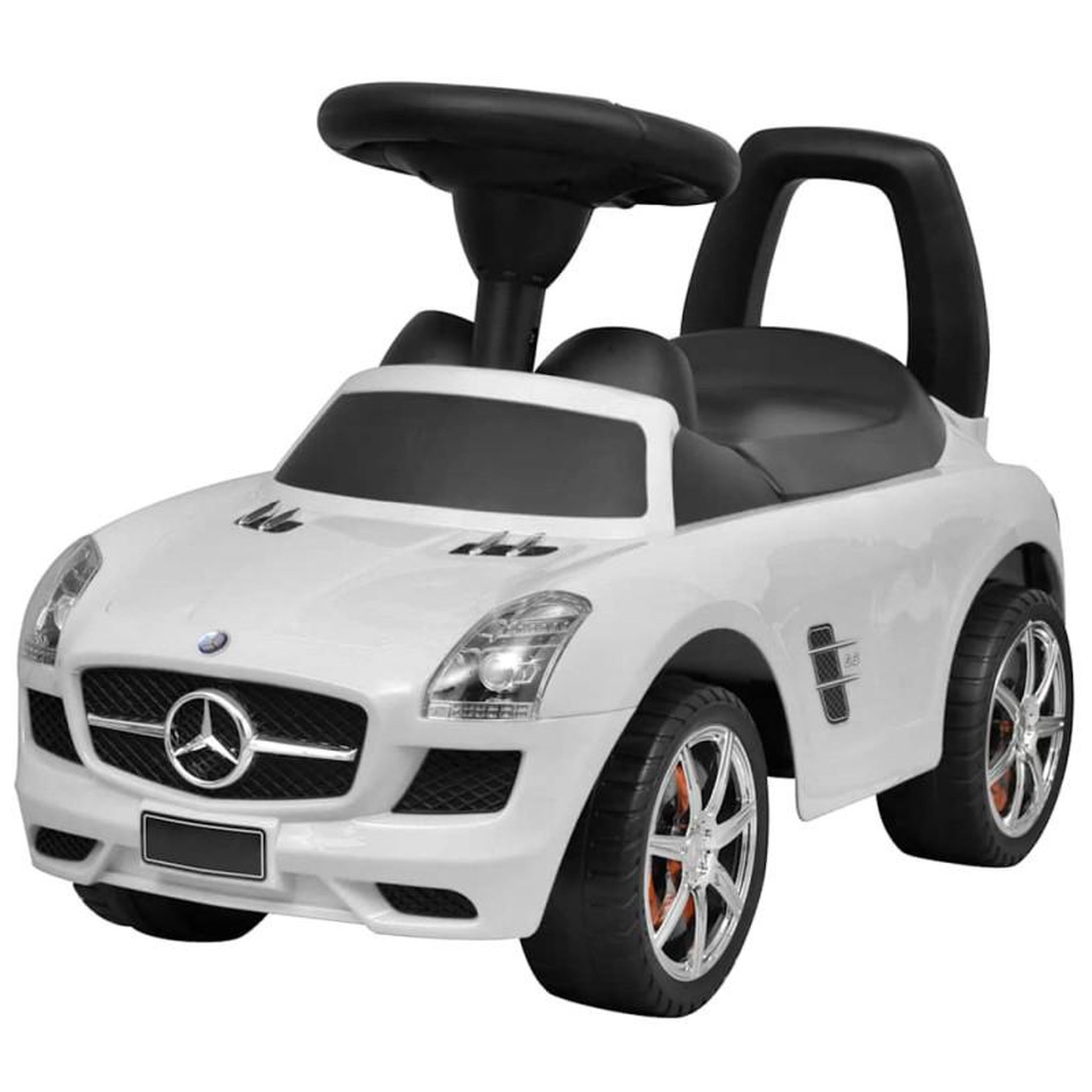 Voir la diapositive 1 : VIDAXL Voiture à pousser par pieds pour enfants blanc