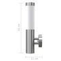Voir la diapositive 6 : VIDAXL 2 appliques murales cylindriques en acier inoxydable