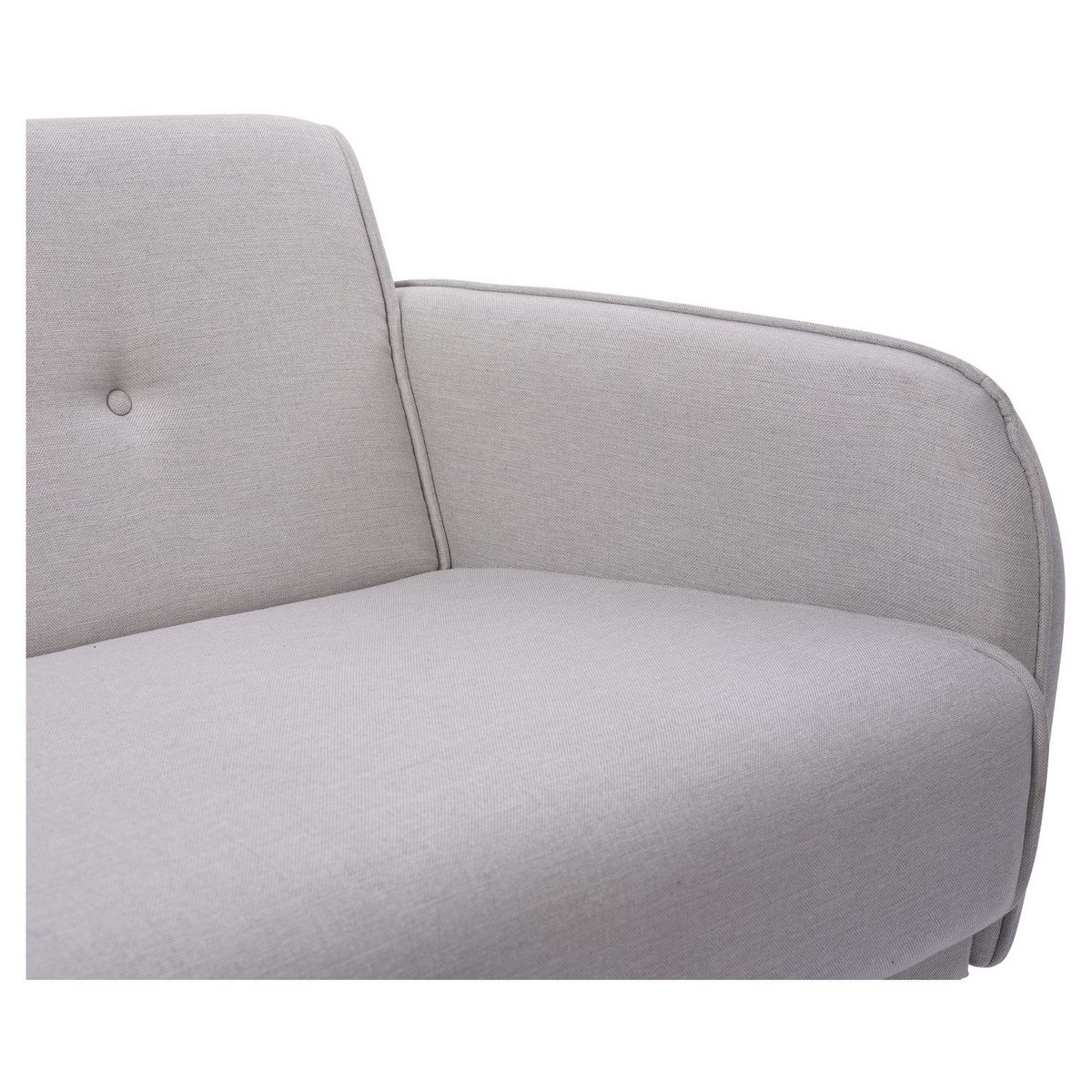 Canapé droit convertible 3 places tissu pieds bois clair BONJO