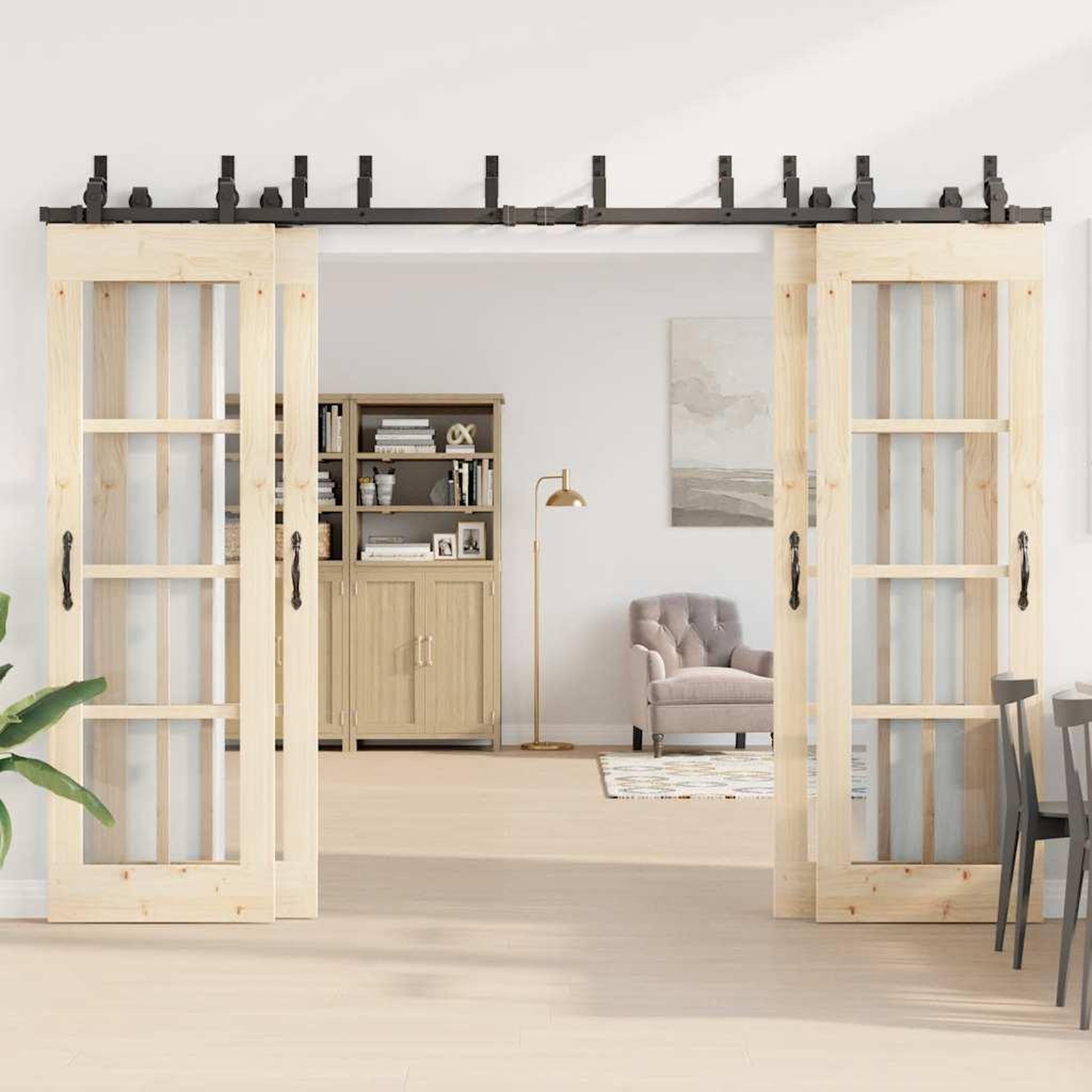 Voir la diapositive 3 : VIDAXL Kit de quincaillerie de porte coulissante 305 cm acier noir