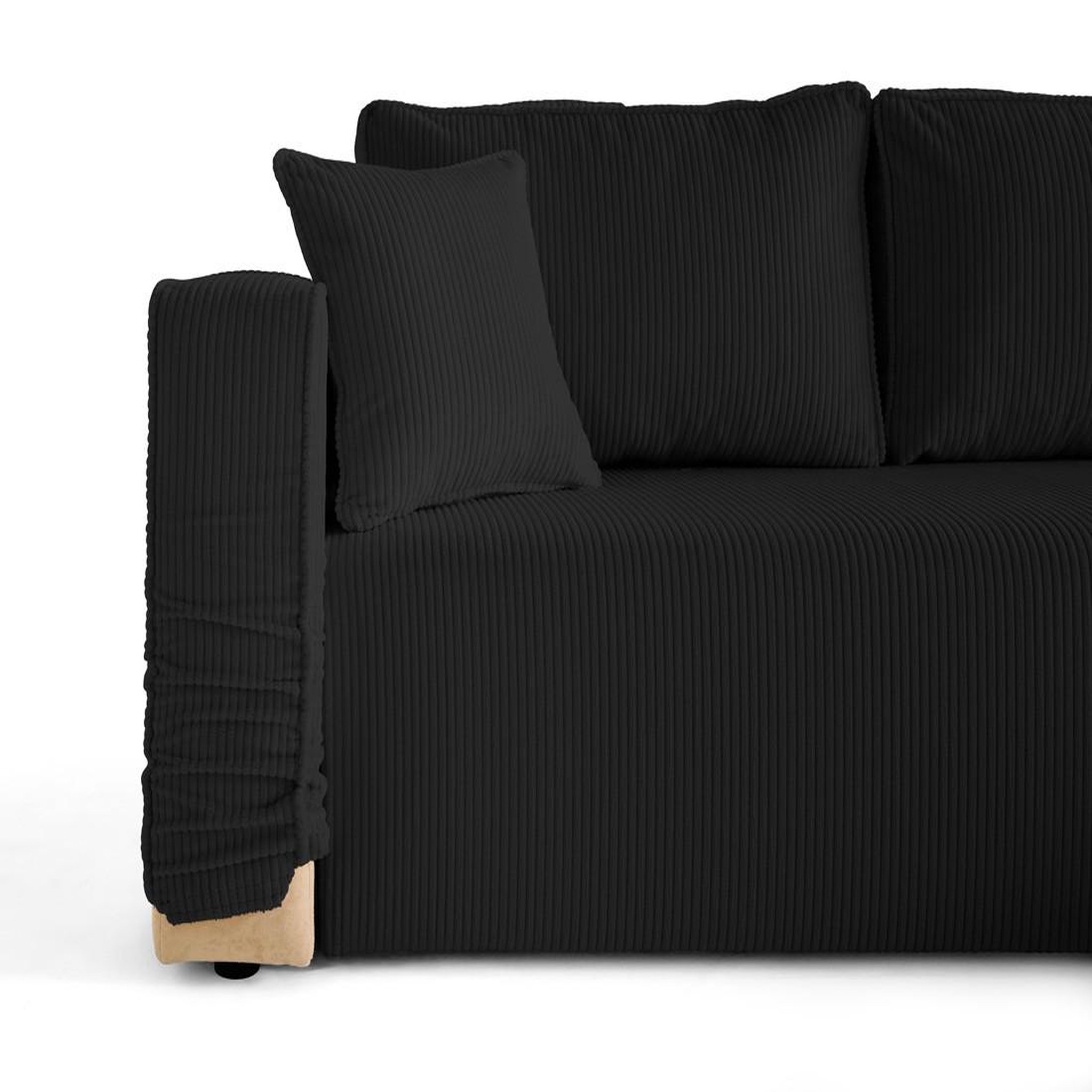 Voir la diapositive 2 : BEST MOBILIER Topaze - canapé d'angle déhoussable réversible 4 places en velours côtelé