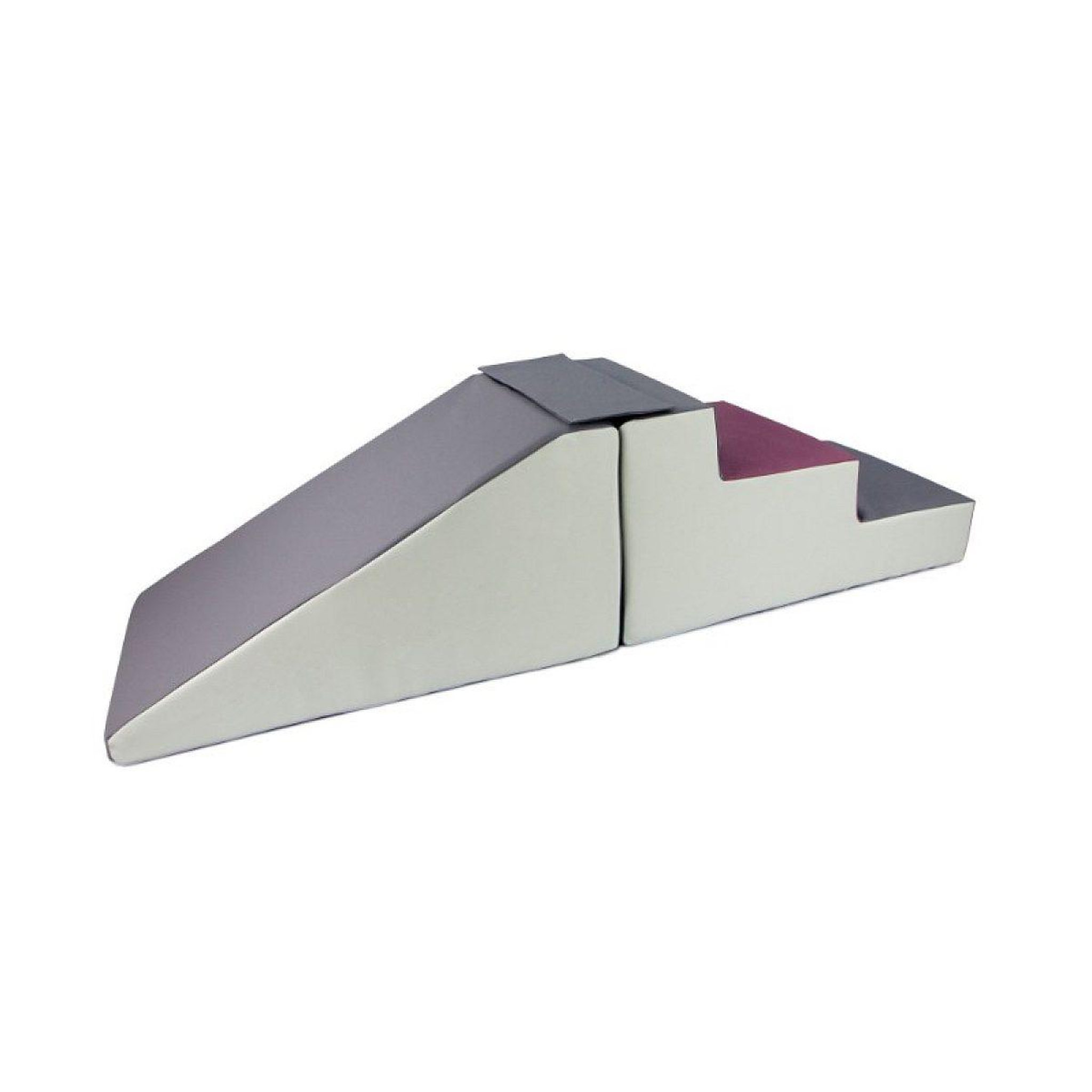 VELINDA Lot de 2 grands blocs en mousse blanc gris violet
