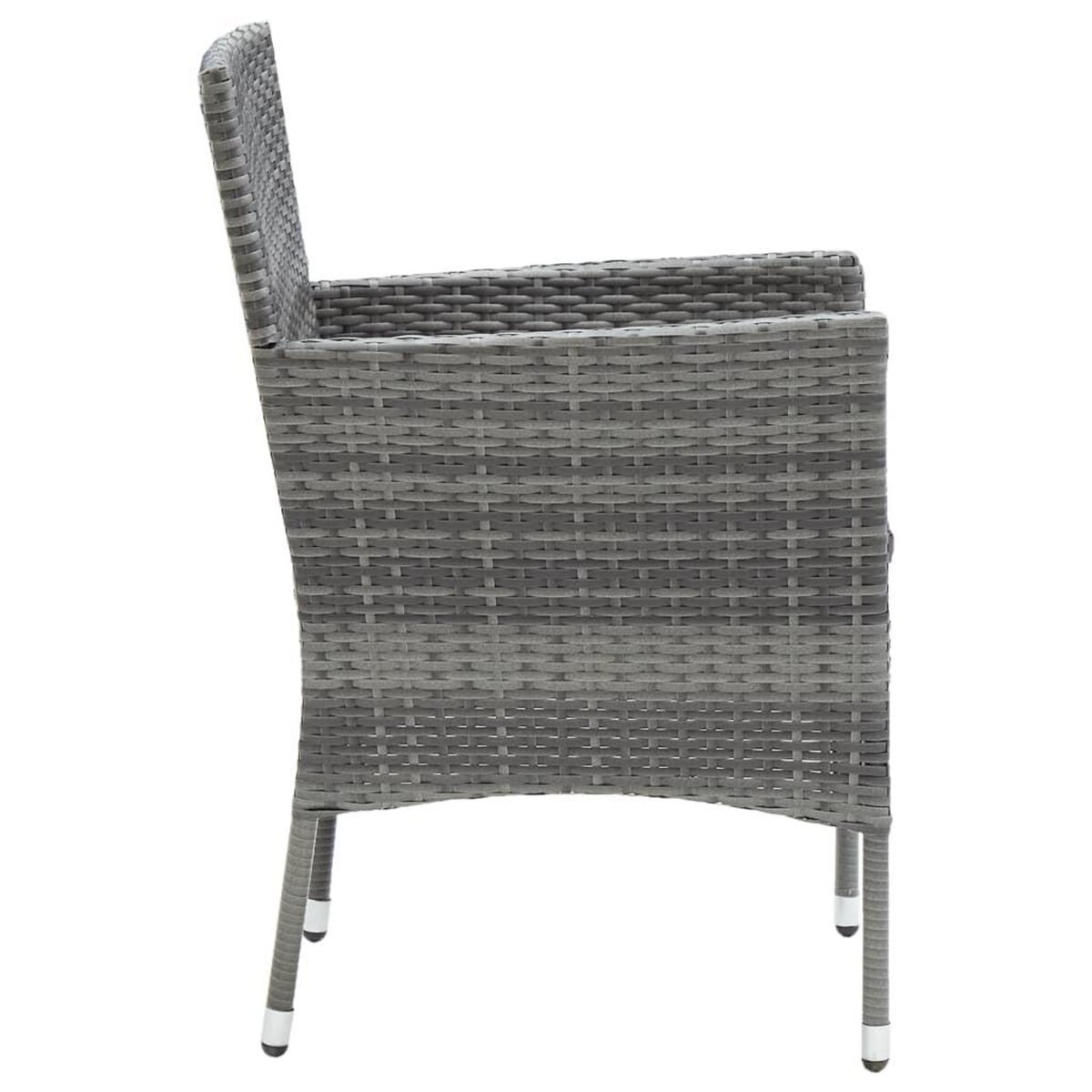 VIDAXL Chaises a manger de jardin lot de 4 Resine tressee Gris