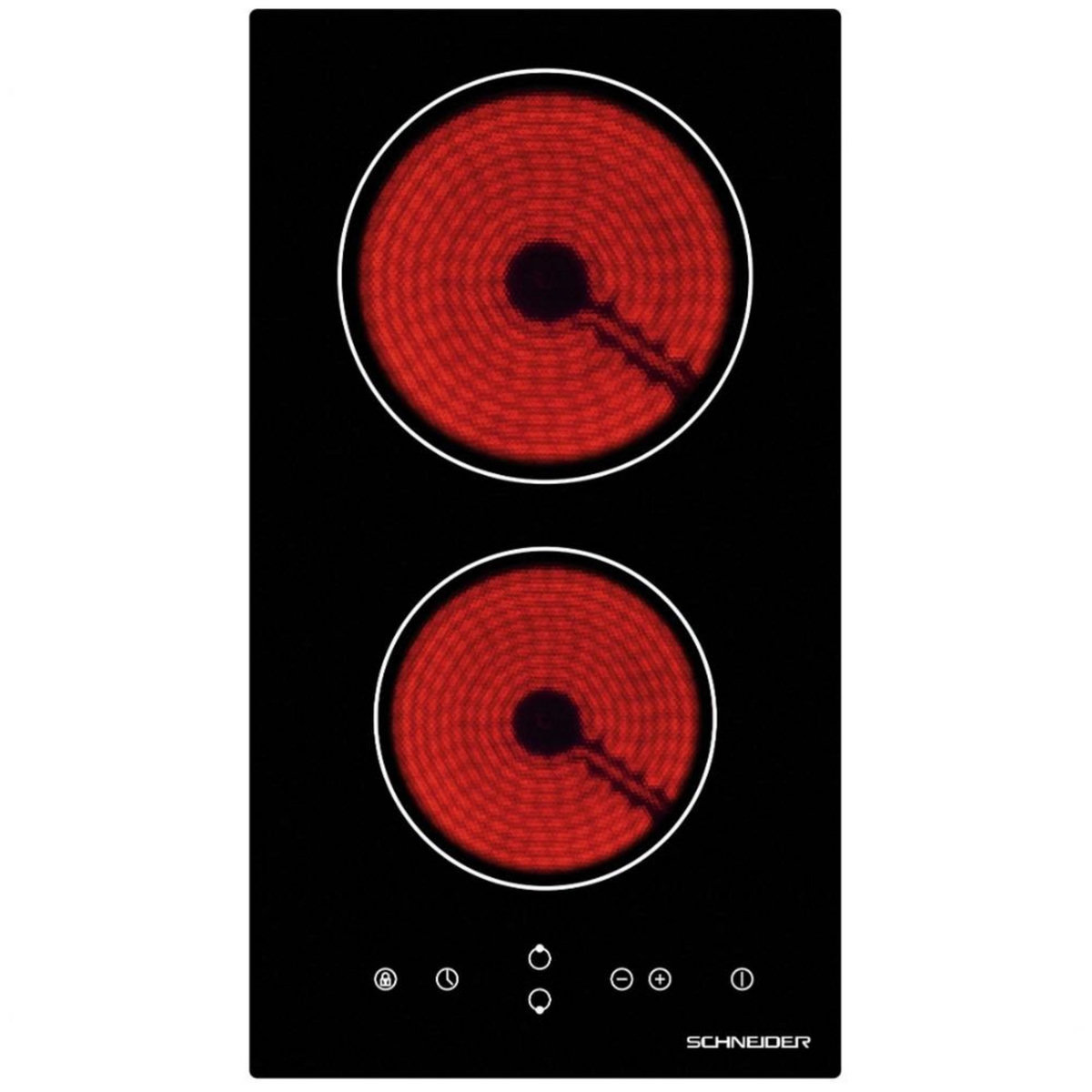 SCHNEIDER Domino vitrocéramique 30cm 2 foyers noir - SDV30S