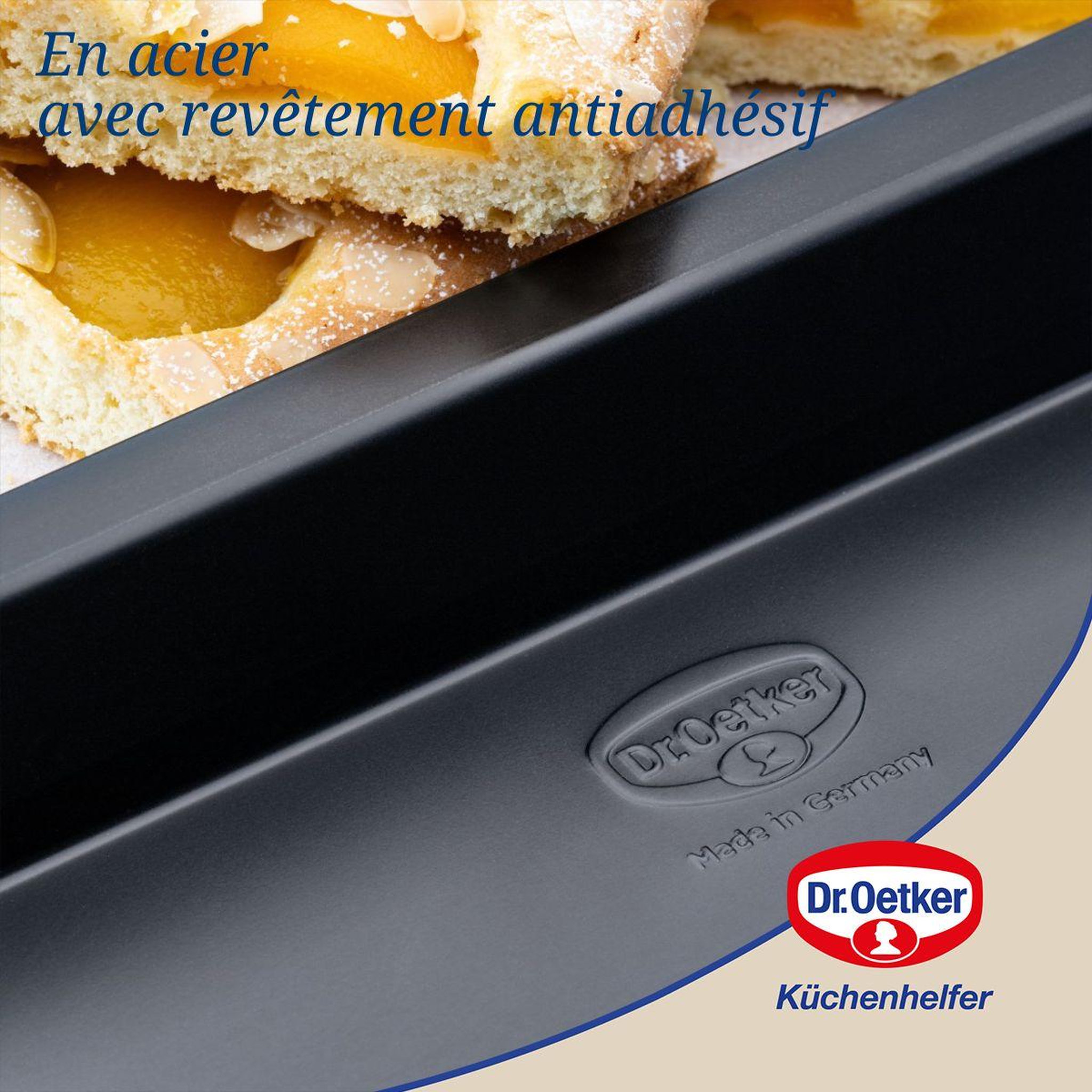 Voir la diapositive 5 : DR.OETKER Plaque à pâtisserie à rebord extra haut 42 x 29 cm dr oetker tradition