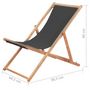 Voir la diapositive 6 : VIDAXL Chaise pliable de plage Tissu et cadre en bois Gris