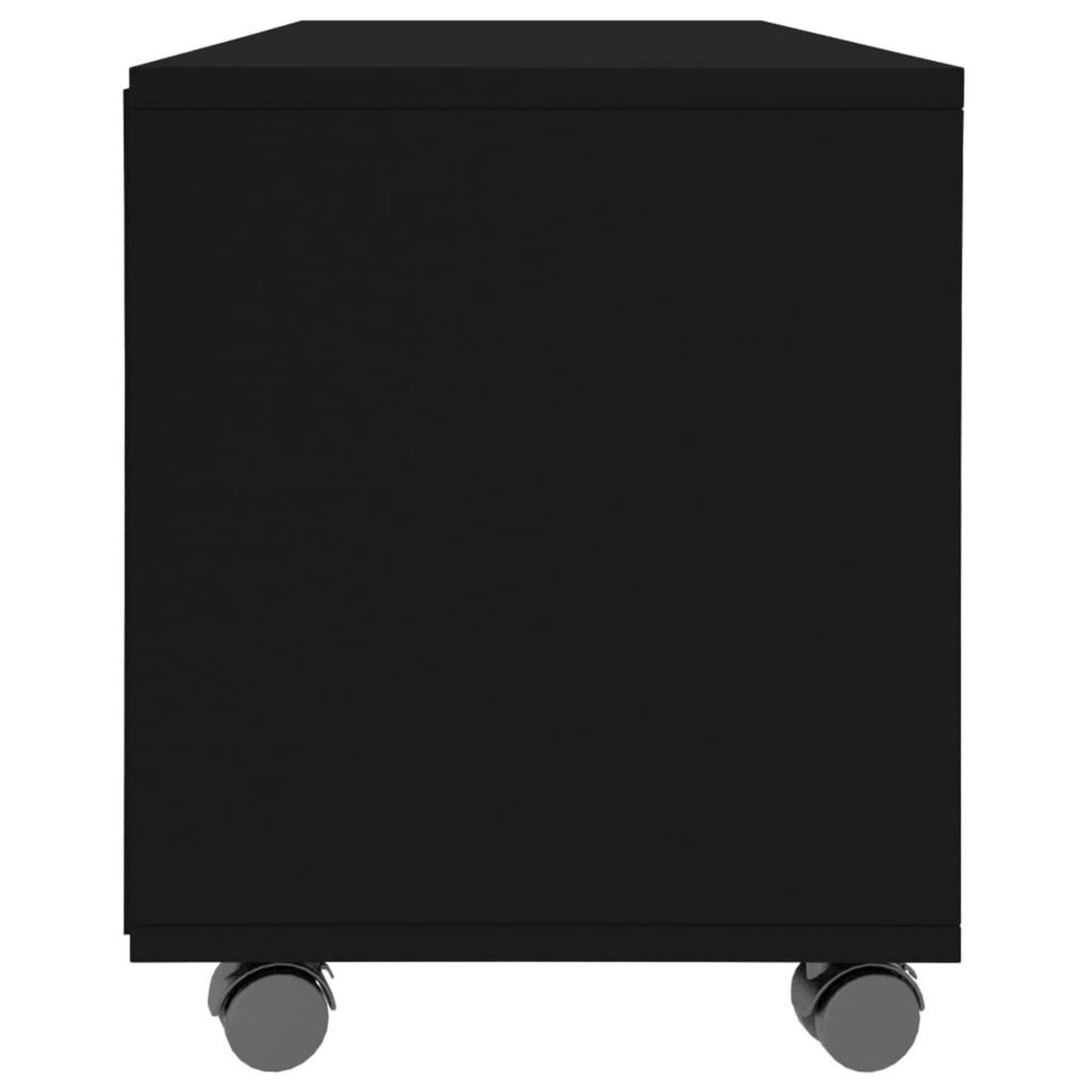 VIDAXL Meuble TV avec roulettes Noir 90x35x35 cm Bois d'ingenierie