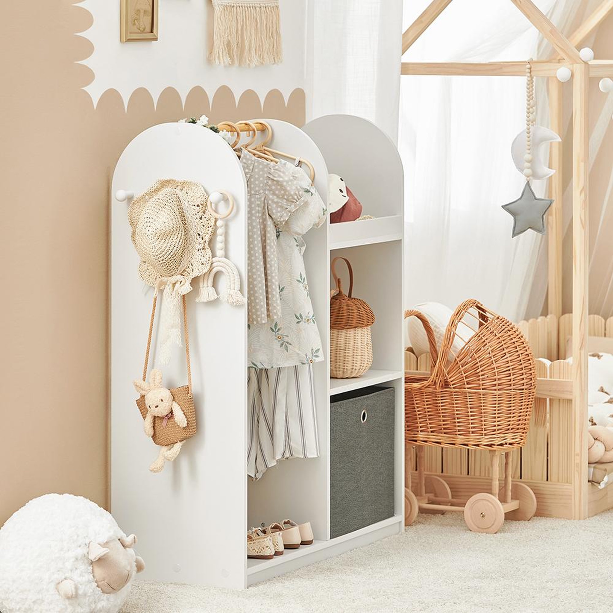 Voir la diapositive 4 : SOBUY SoBuy - Armoire Enfant à 2 étagères - Nordique - KMB40