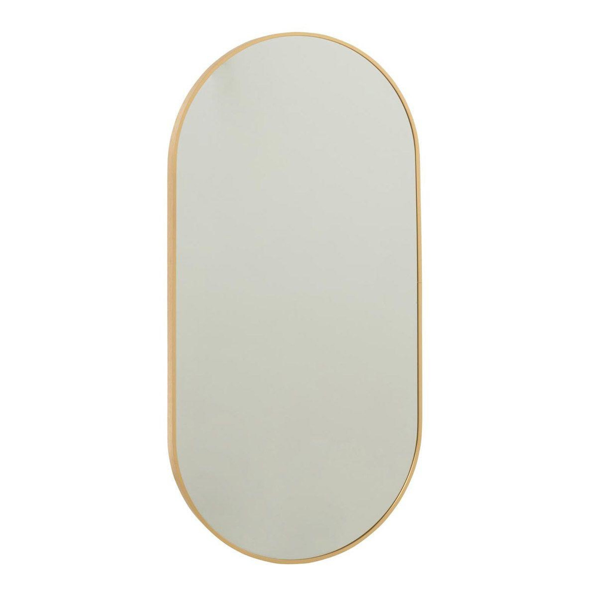 J-LINE Miroir Mural Ovale  Grale  100cm Or
