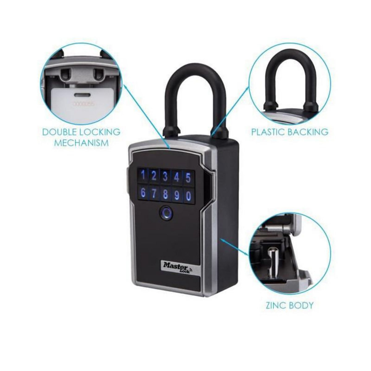 Master lock Boîte à Clé Connectée  Bluetooth ou Combinaison [Anse] [Etanche - Extérieur] 5440EURD  Select Access