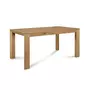 HELLIN Table rectangulaire extensible L160/247 + 6 chaises cuir - FILIGRAME