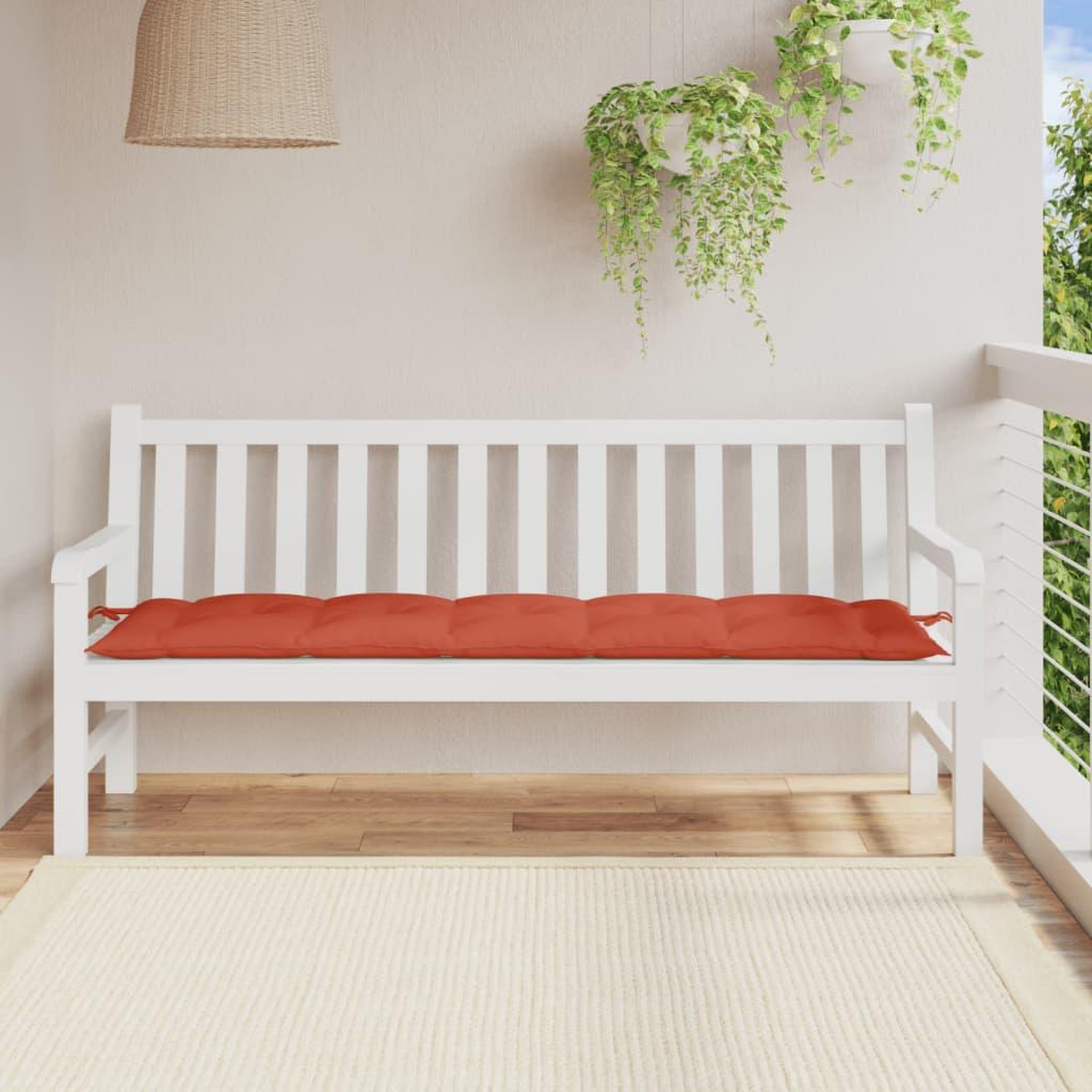 Voir la diapositive 3 : VIDAXL Coussin de banc de jardin rouge melange 180x50x7 cm tissu