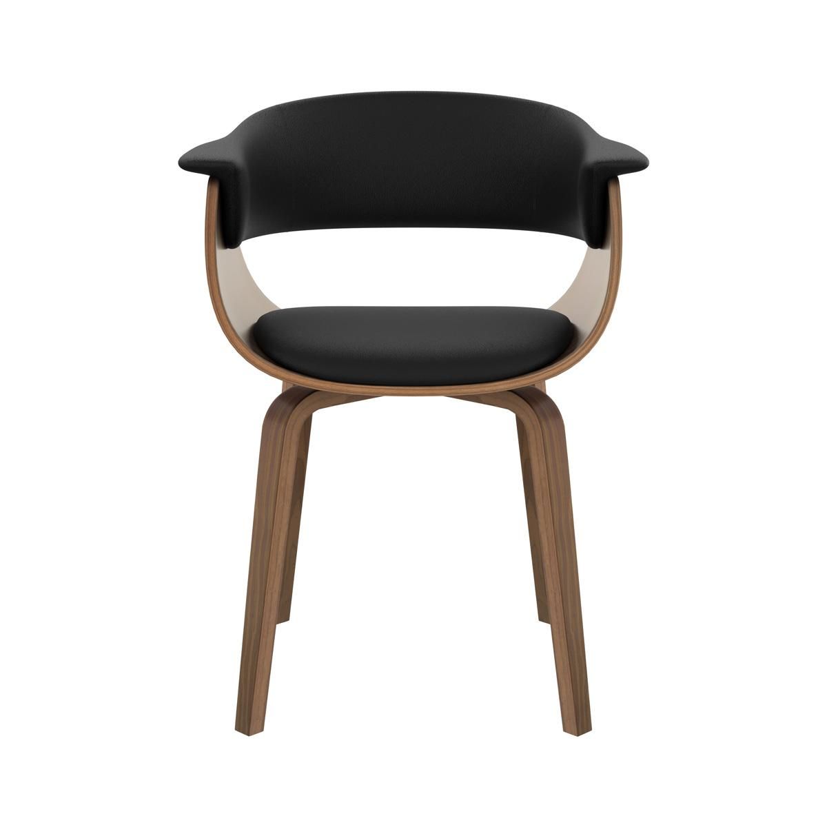 Rendez vous déco Chaise en cuir synthétique noir - Piada