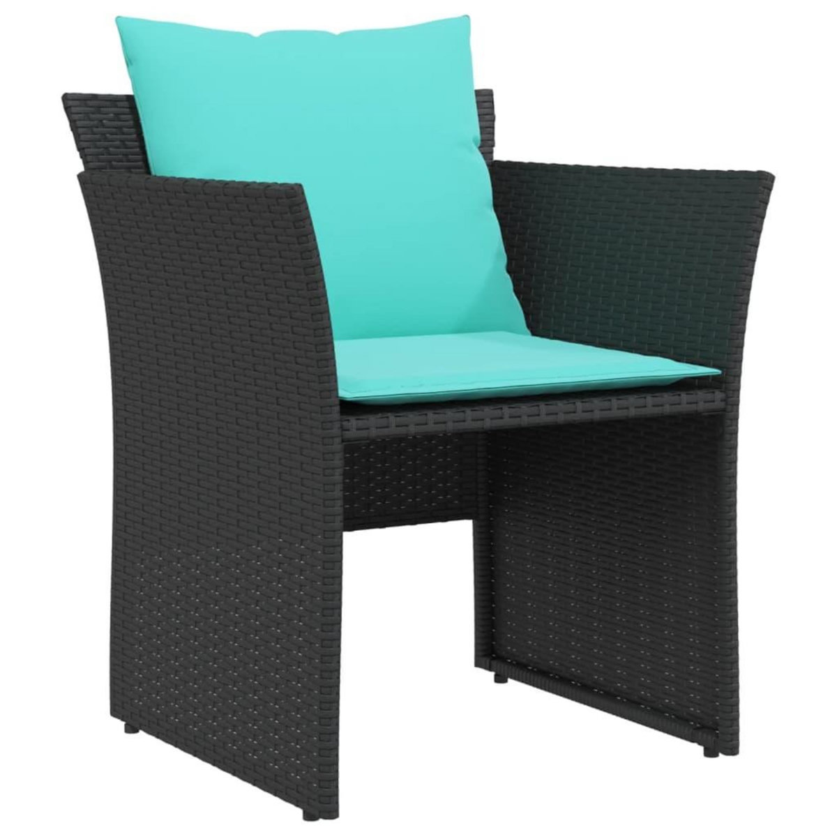 VIDAXL Chaise de jardin avec tabouret noir resine tressee