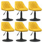 Voir la diapositive 1 : VIDAXL Chaises a manger pivotantes lot de 6 jaune moutarde velours