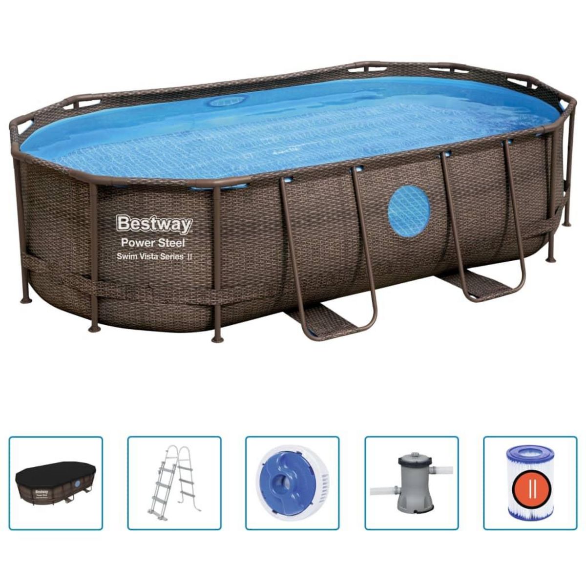 BESTWAY Bestway Ensemble de piscine Power Steel 427x250x100 cm