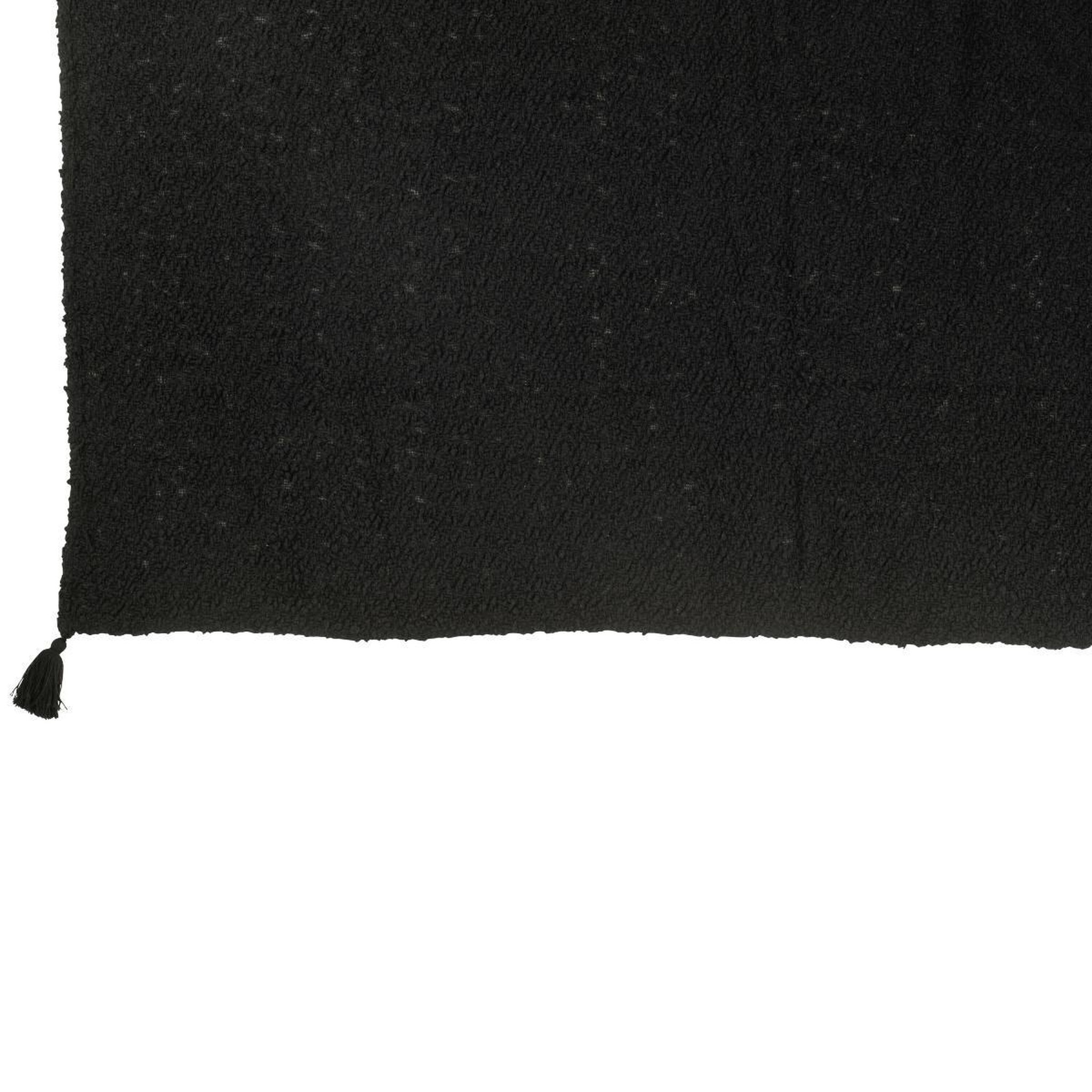 Voir la diapositive 2 : J-LINE Plaid à pompons  marea  130x180cm noir