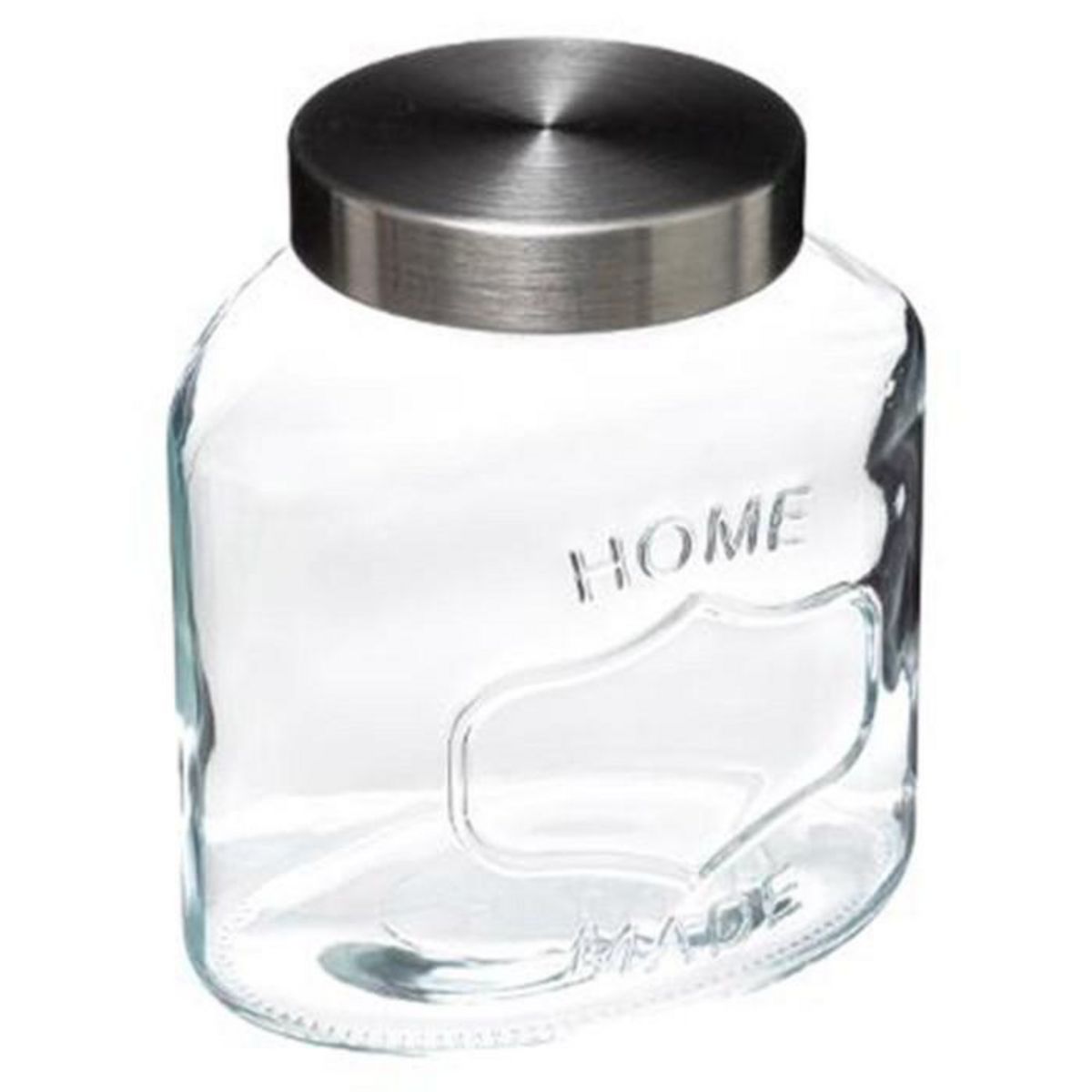 FIVE Bocal en Verre  Ovale  Inox  2,5L Transparent