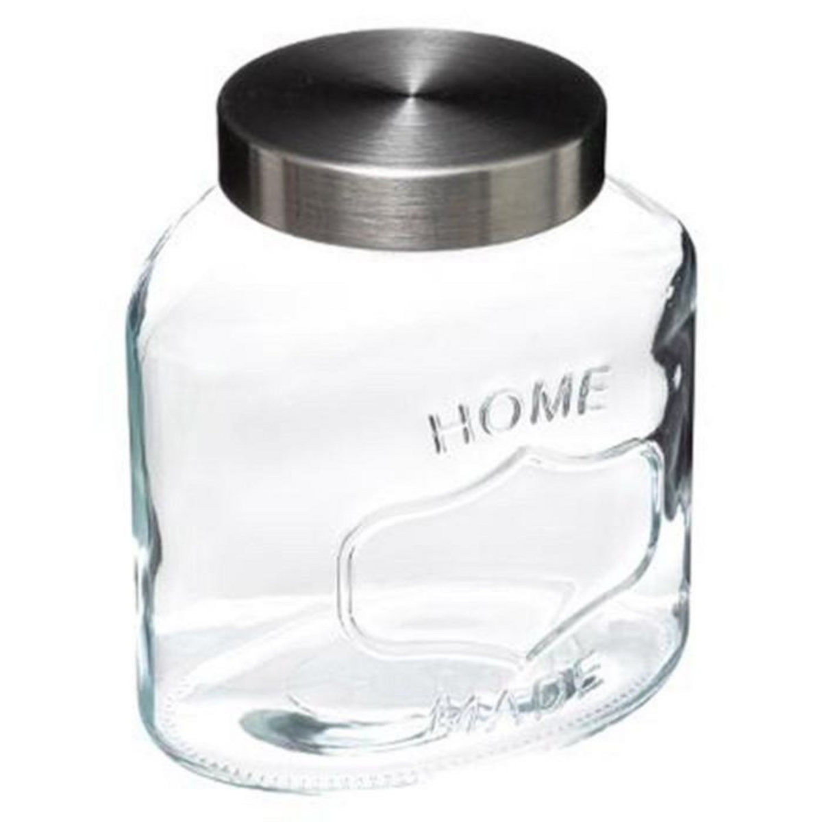 FIVE Bocal en Verre  Ovale  Inox  2,5L Transparent