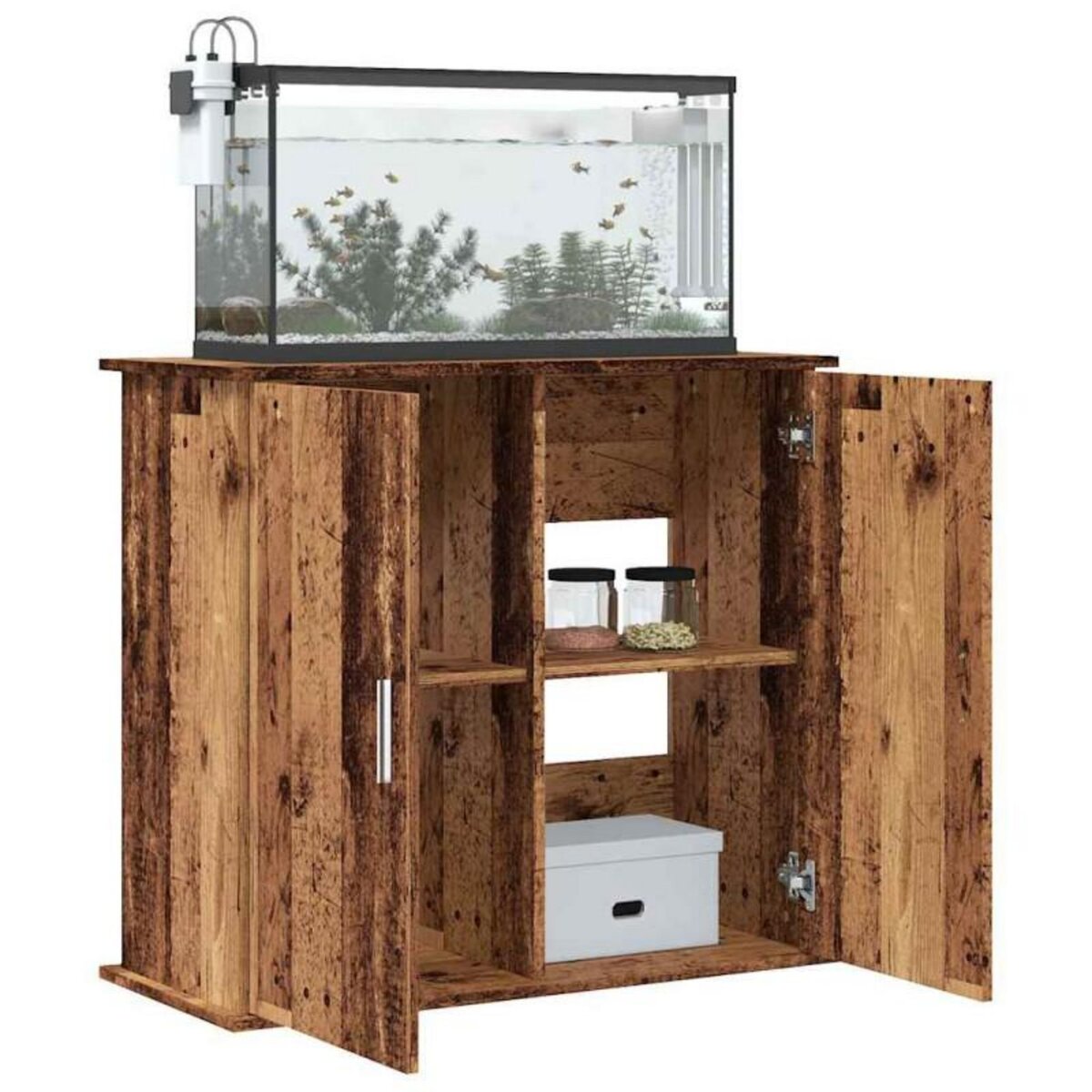 VIDAXL Support pour aquarium vieux bois 81x36x73 cm bois d ingénierie