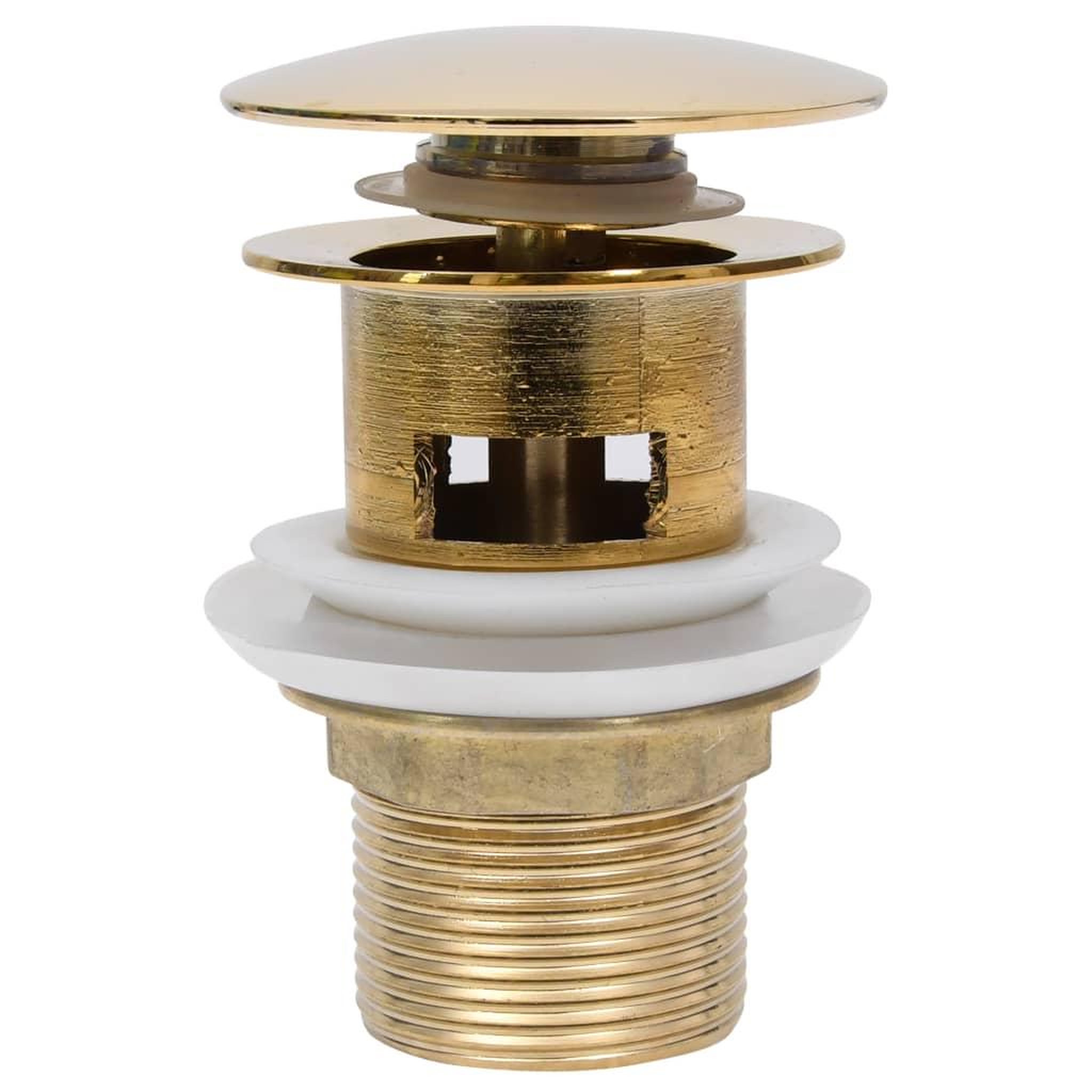 Voir la diapositive 3 : VIDAXL Drain a poussoir avec debordement Dore 6,4x6,4x9,1 cm