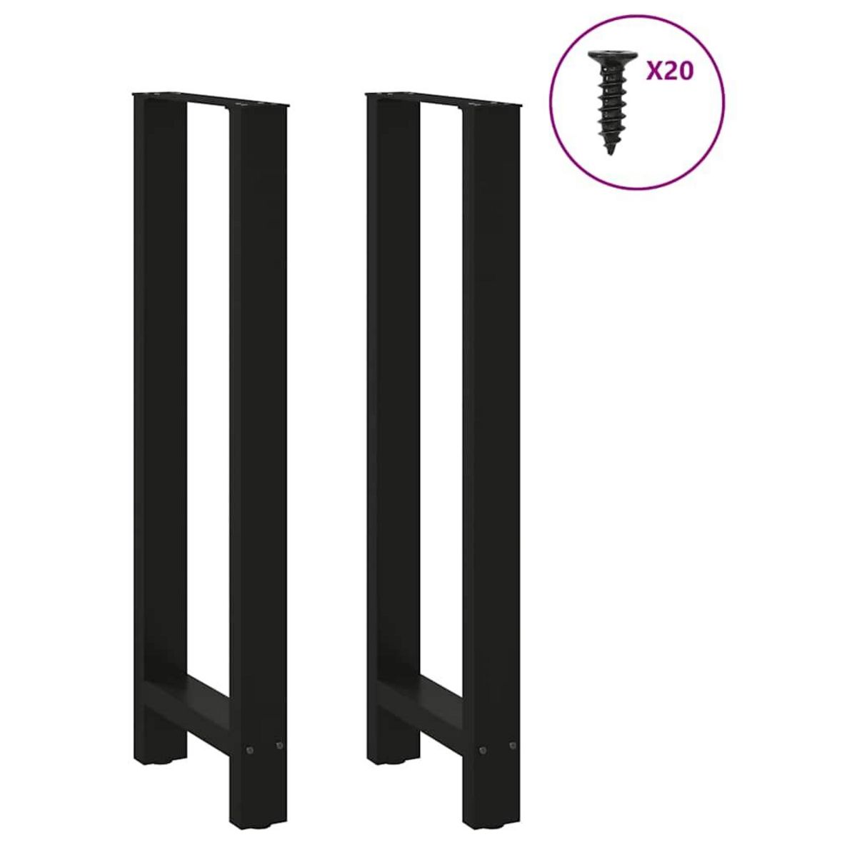 VIDAXL Pieds de table basse noir 2 pcs 40x(110-111) cm acier