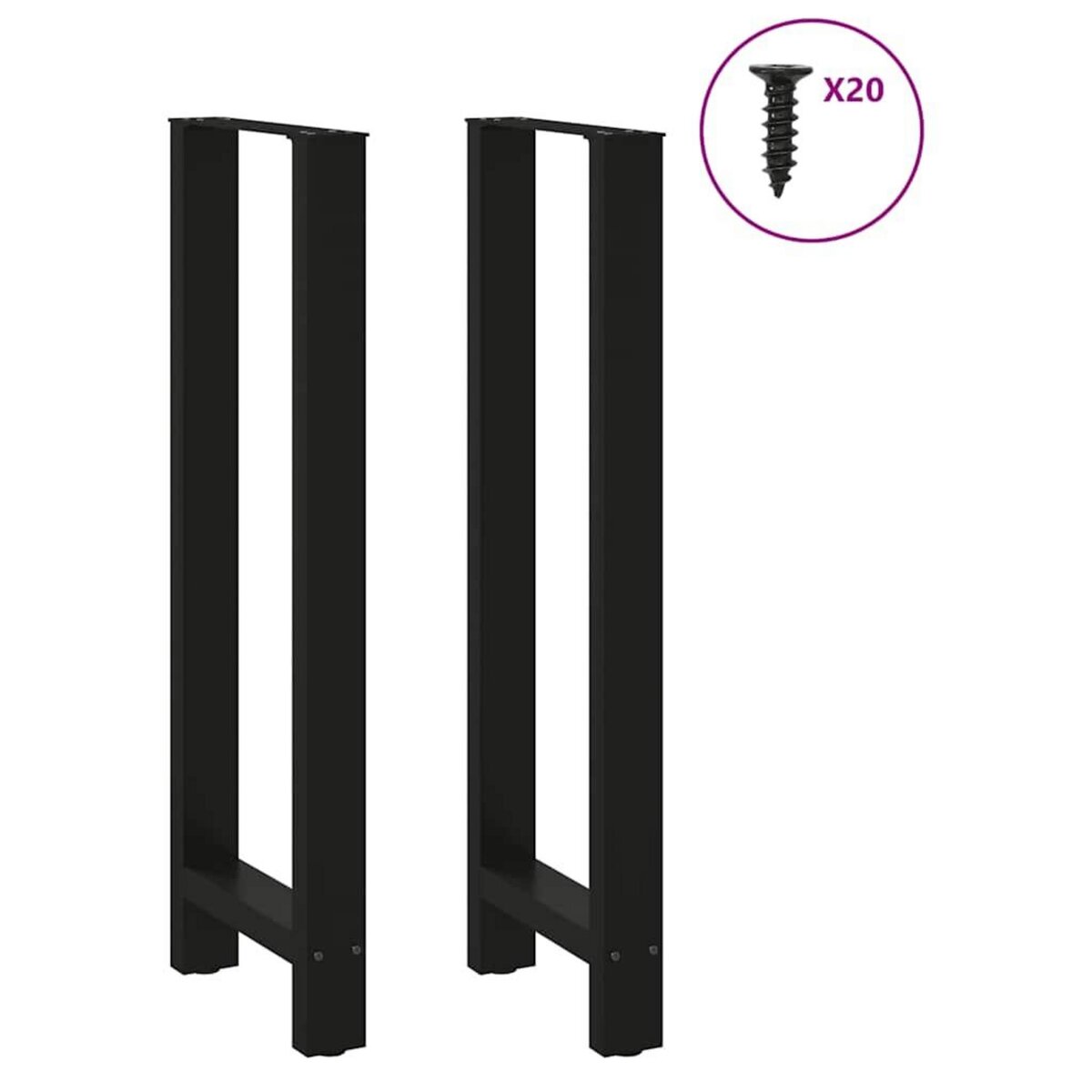 VIDAXL Pieds de table basse noir 2 pcs 40x(110-111) cm acier