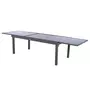 HESPERIDE Table extensible rectangulaire en verre Piazza 8/12 places Gris anthracite