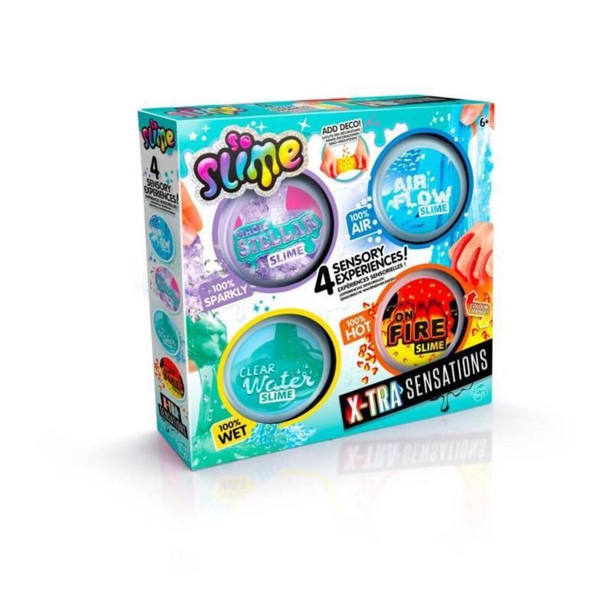 Canal Toys Canal Toys - SO SLIME DIY - Xtra Sensation Multipack- Avec 4 slimes a sensations et décorations - SSC 308