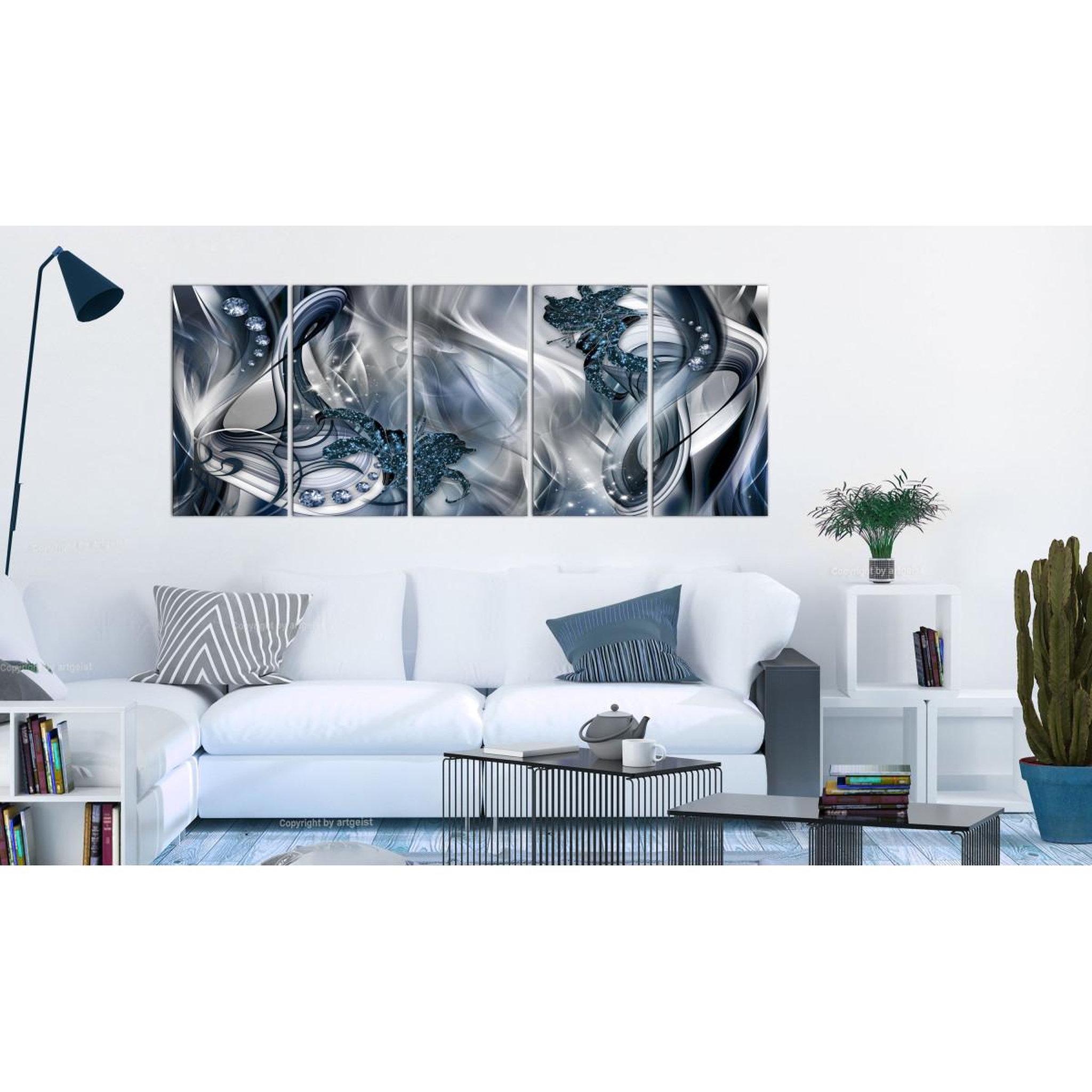 Voir la diapositive 2 : Paris Prix Tableau Imprimé  Blue Glow