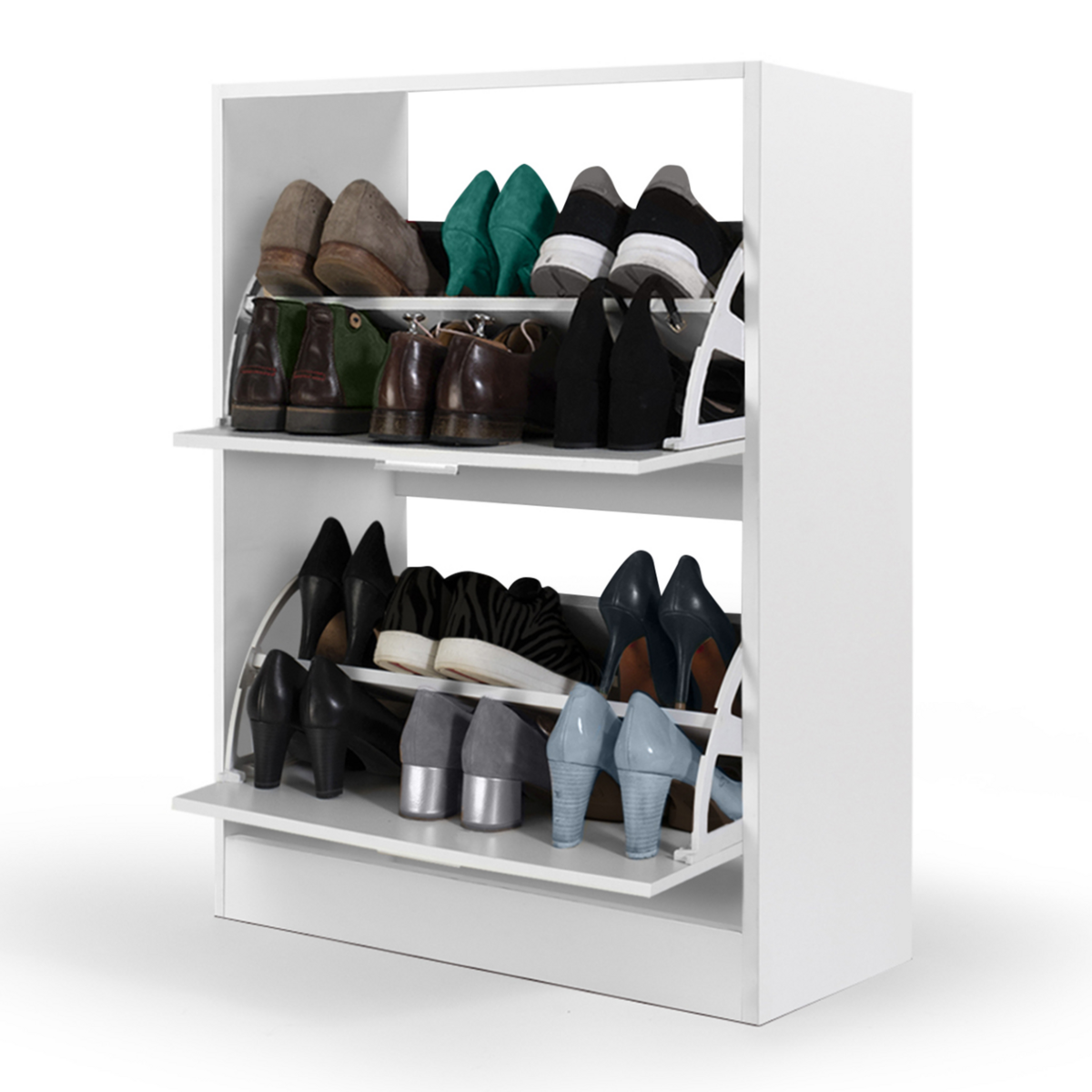 ID MARKET Meuble à chaussures 12 paires KLARK 2 portes blanc