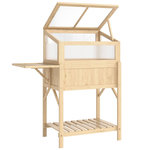 OUTSUNNY Carré potager sur pieds avec serre en bois naturel