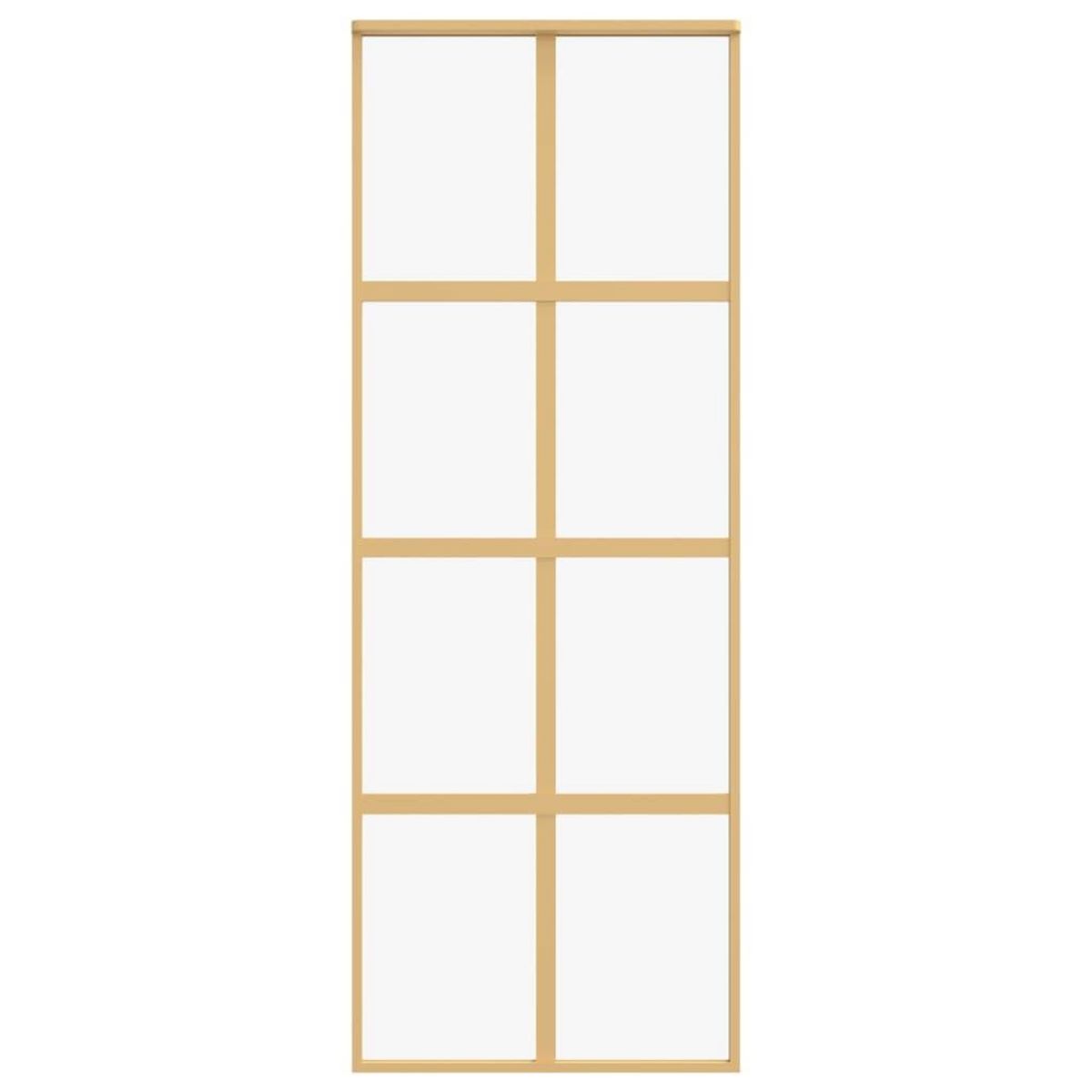 VIDAXL Porte coulissante dore 76x205 cm verre ESG clair et aluminium