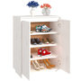 Voir la diapositive 4 : VIDAXL Armoire a chaussures Blanc 60x35x80 cm Bois de pin massif