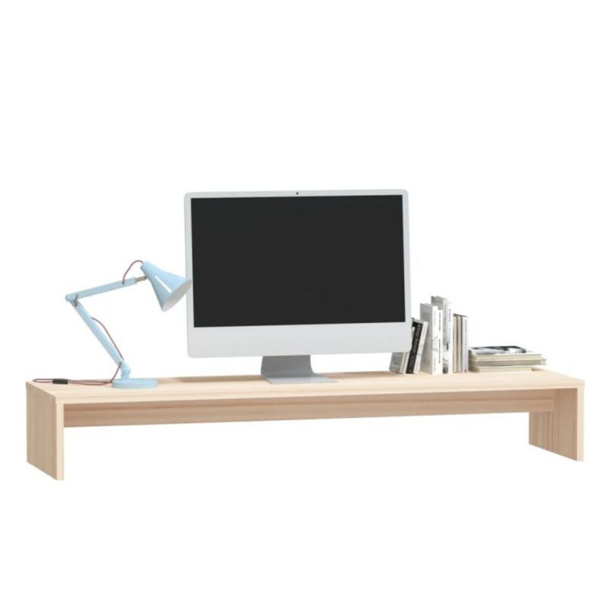 VIDAXL Support de moniteur 100x27x15 cm Bois de pin solide