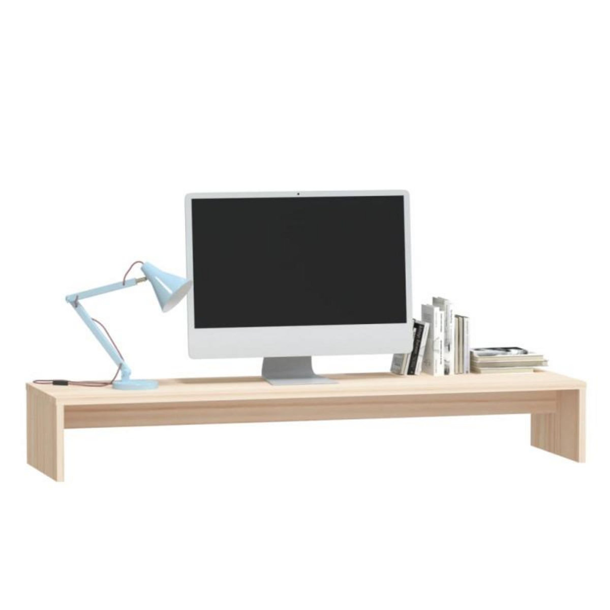 VIDAXL Support de moniteur 100x27x15 cm Bois de pin solide