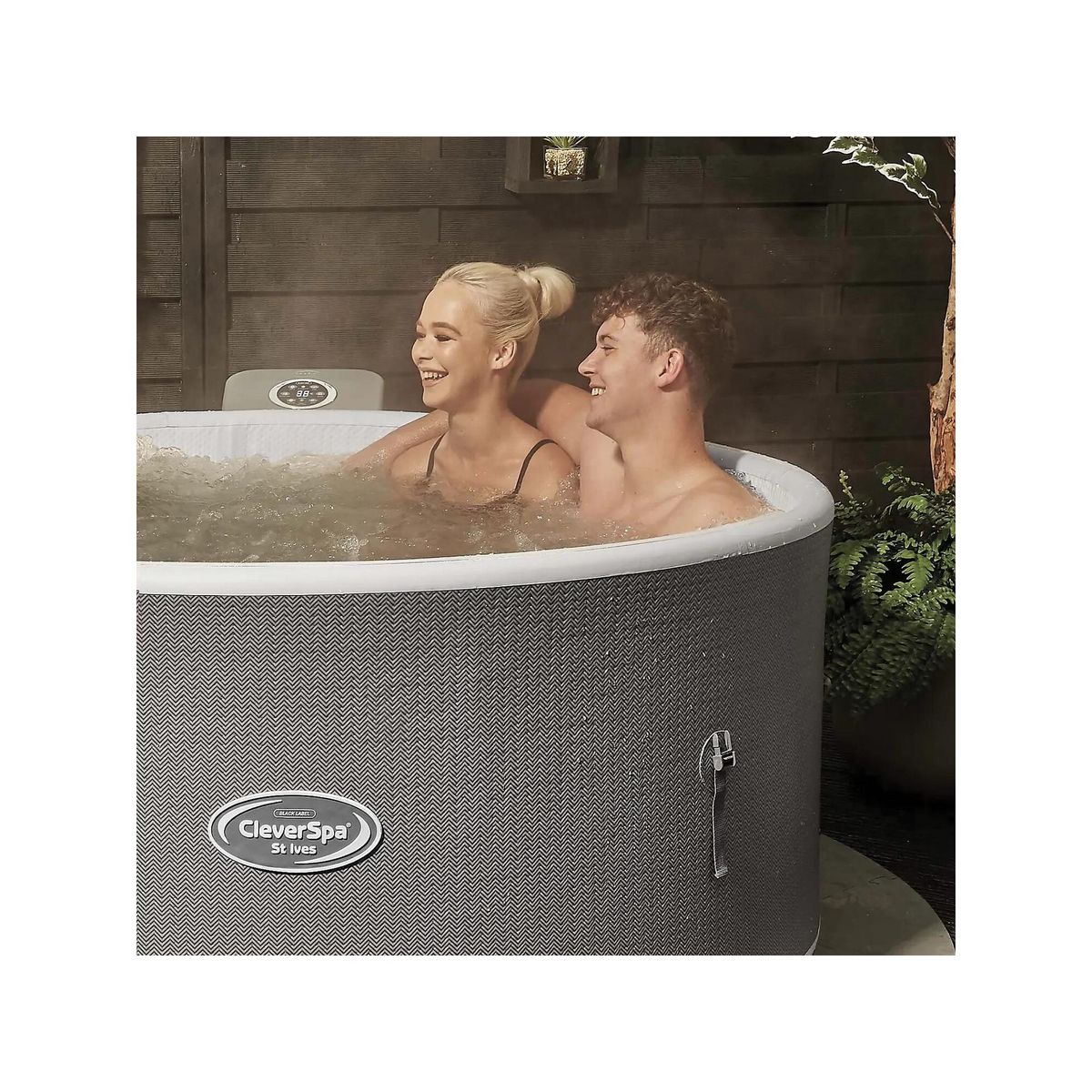 Clever Spa gonflable 5 places rond en Dropstitch - Clever Spa - Diamètre : 200 cm - Filtre et bâche inclus