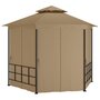 Voir la diapositive 1 : VIDAXL Belvedere avec parois 3,1x2,7 m Taupe