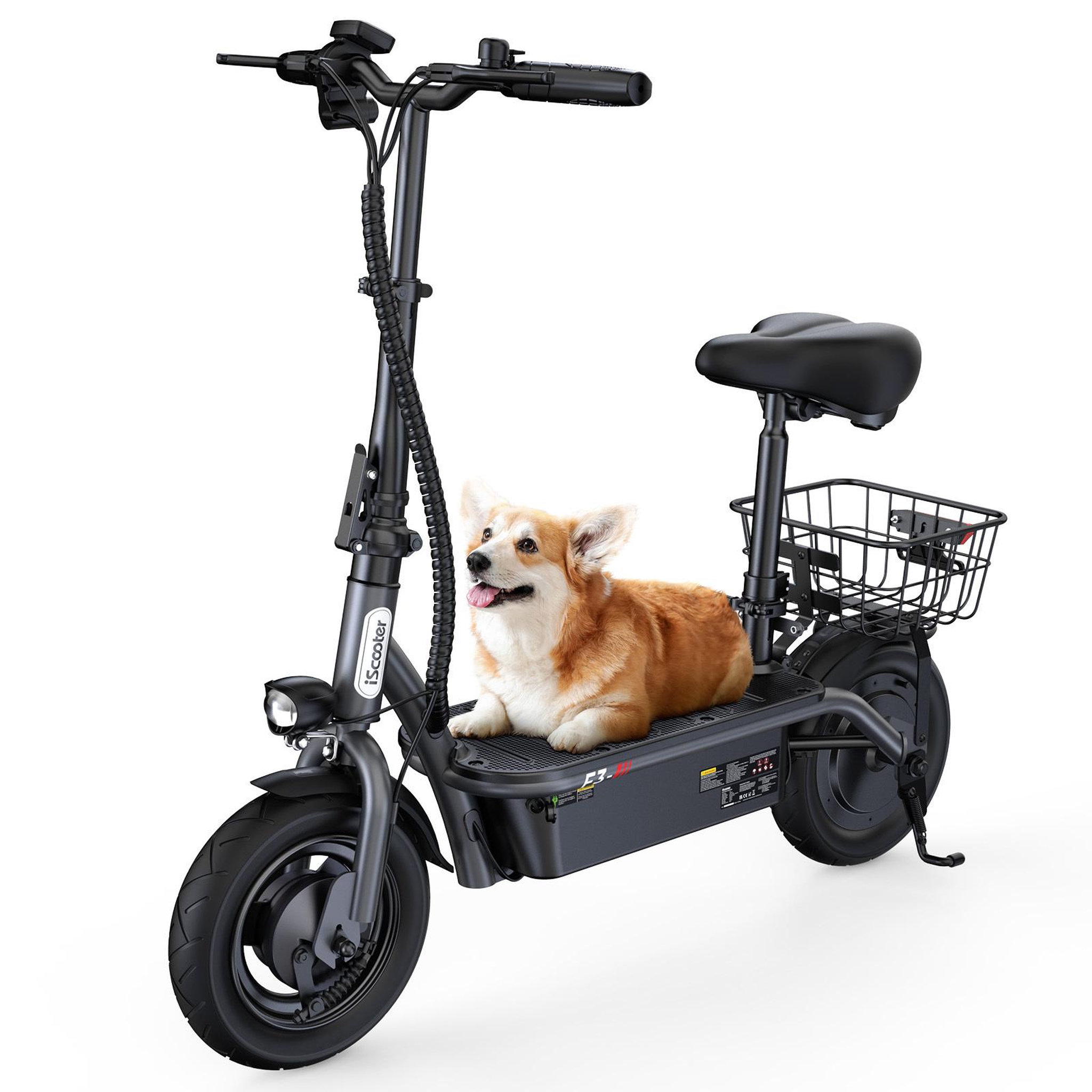 Voir la diapositive 6 : ISCOOTER Trottinette électrique iScooter F3 avec siège et panier, 10 pouces, 48 ​​V 13 Ah