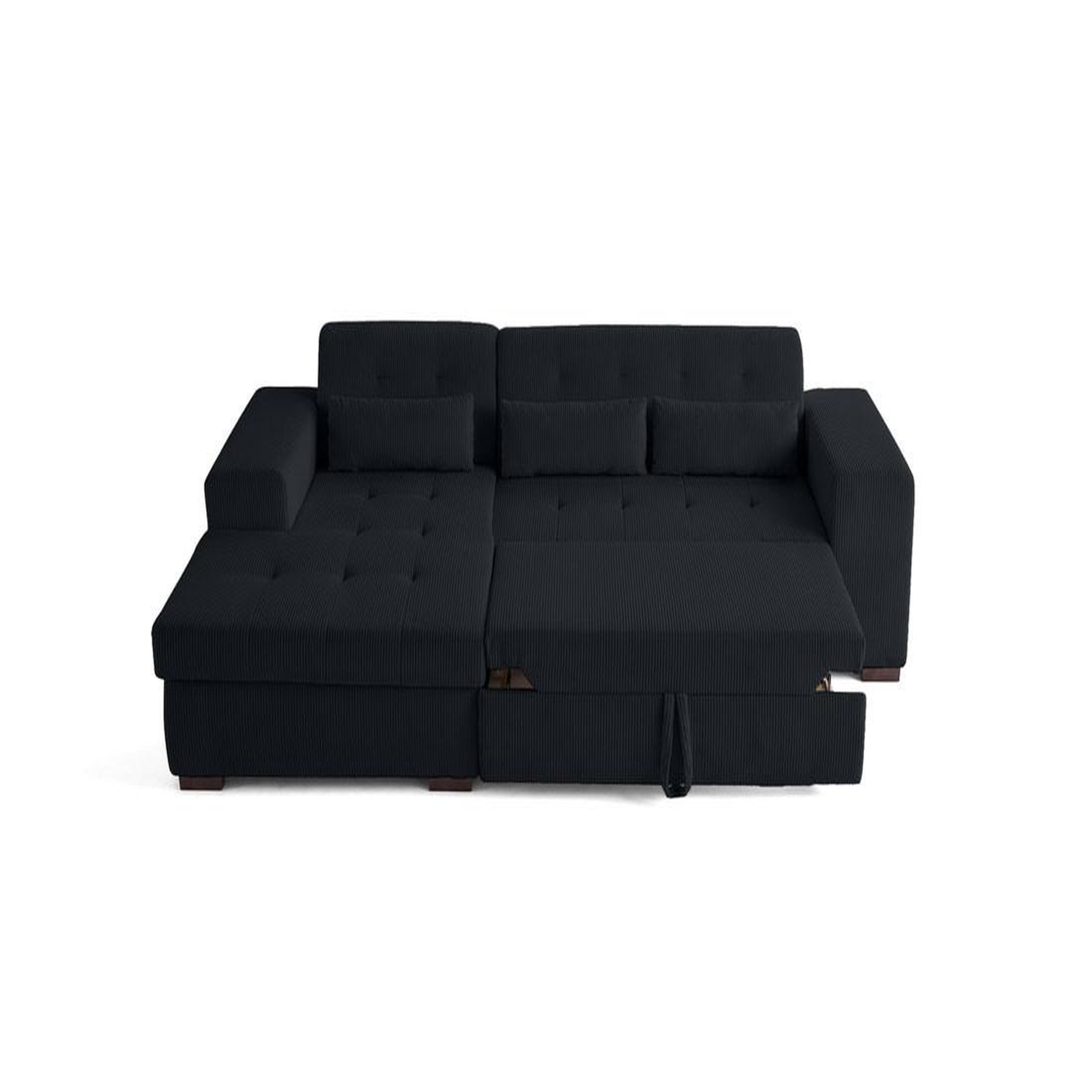 Voir la diapositive 3 : LISA DESIGN Vermont - canapé d'angle gauche - 4 places - convertible avec coffre - en velours côtelé