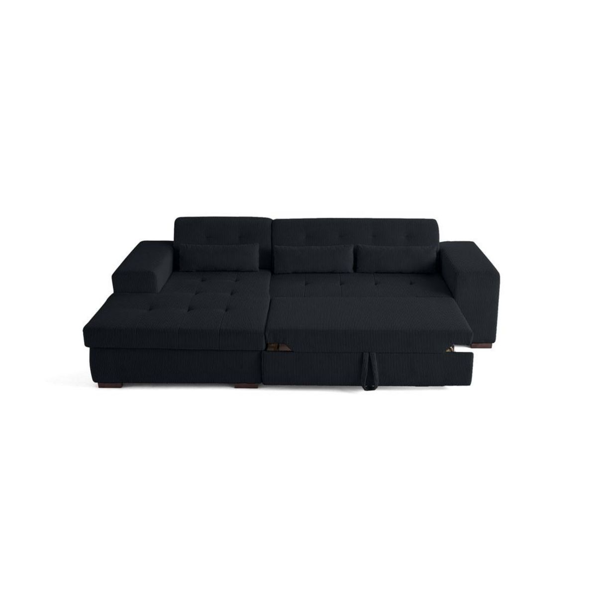 LISA DESIGN Vermont - canapé d'angle gauche - 4 places - convertible avec coffre - en velours côtelé