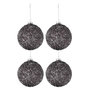 Voir la diapositive 1 : Paris Prix Lot de 4 Boules de Noël  Paillettes  10cm Anthracite